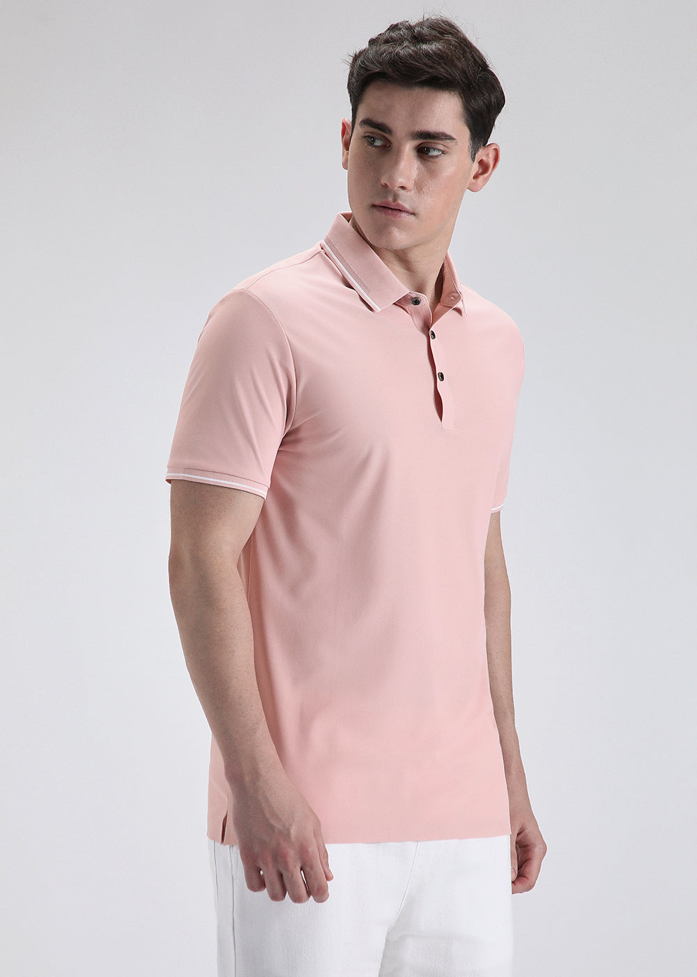 Soft Pink Stitchless Polo t-shirt