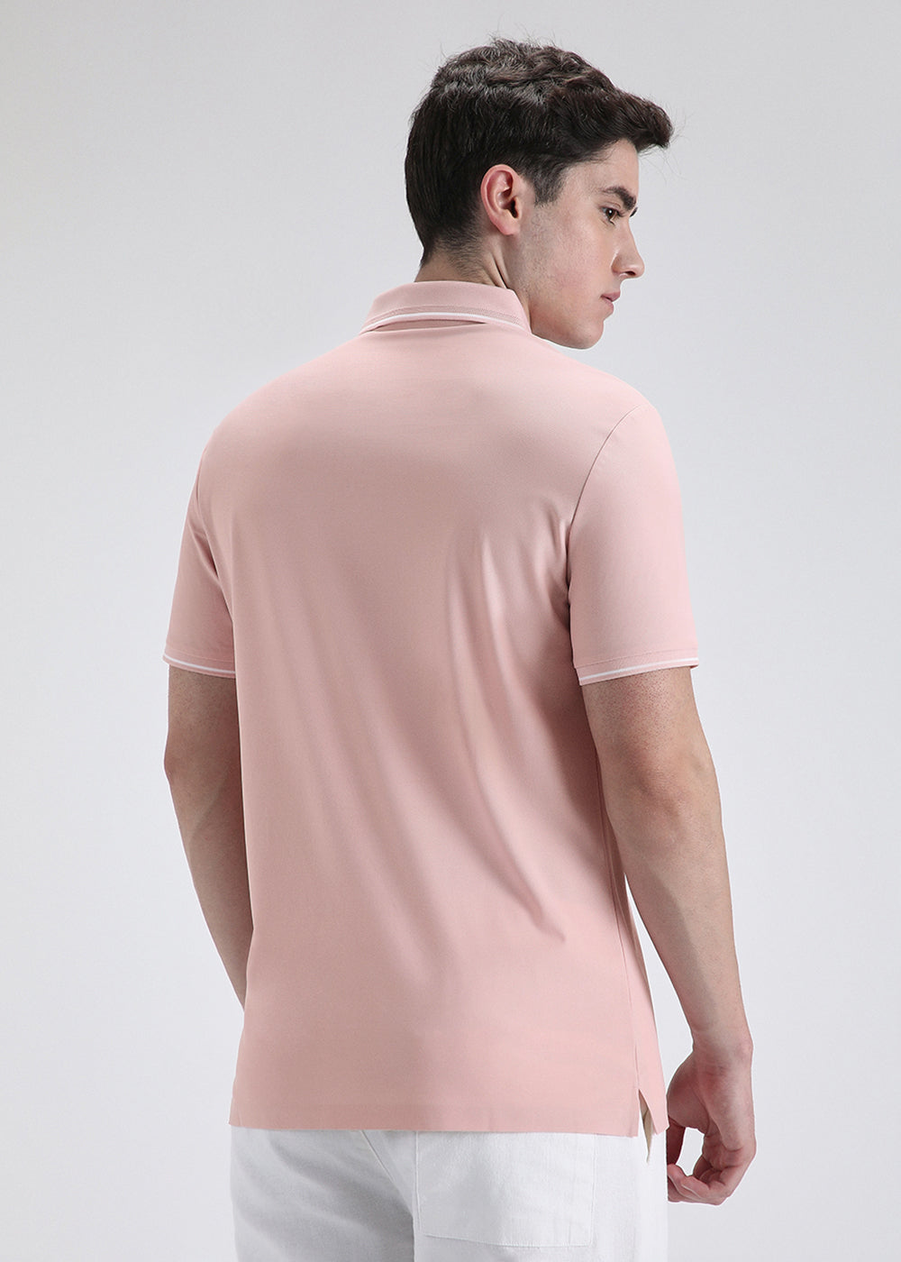 Soft Pink Stitchless Polo t-shirt