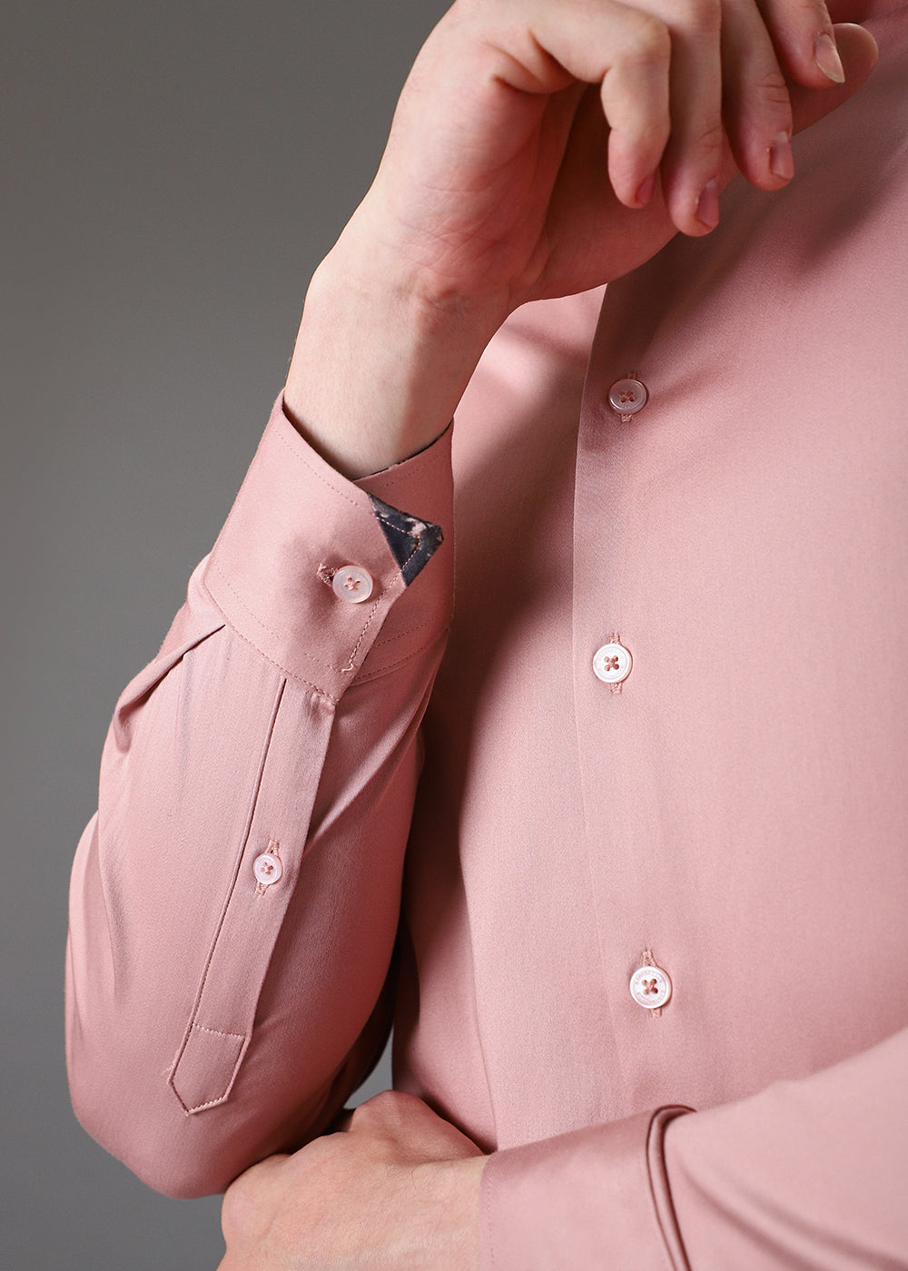 Pink Printed Cuff Shirt