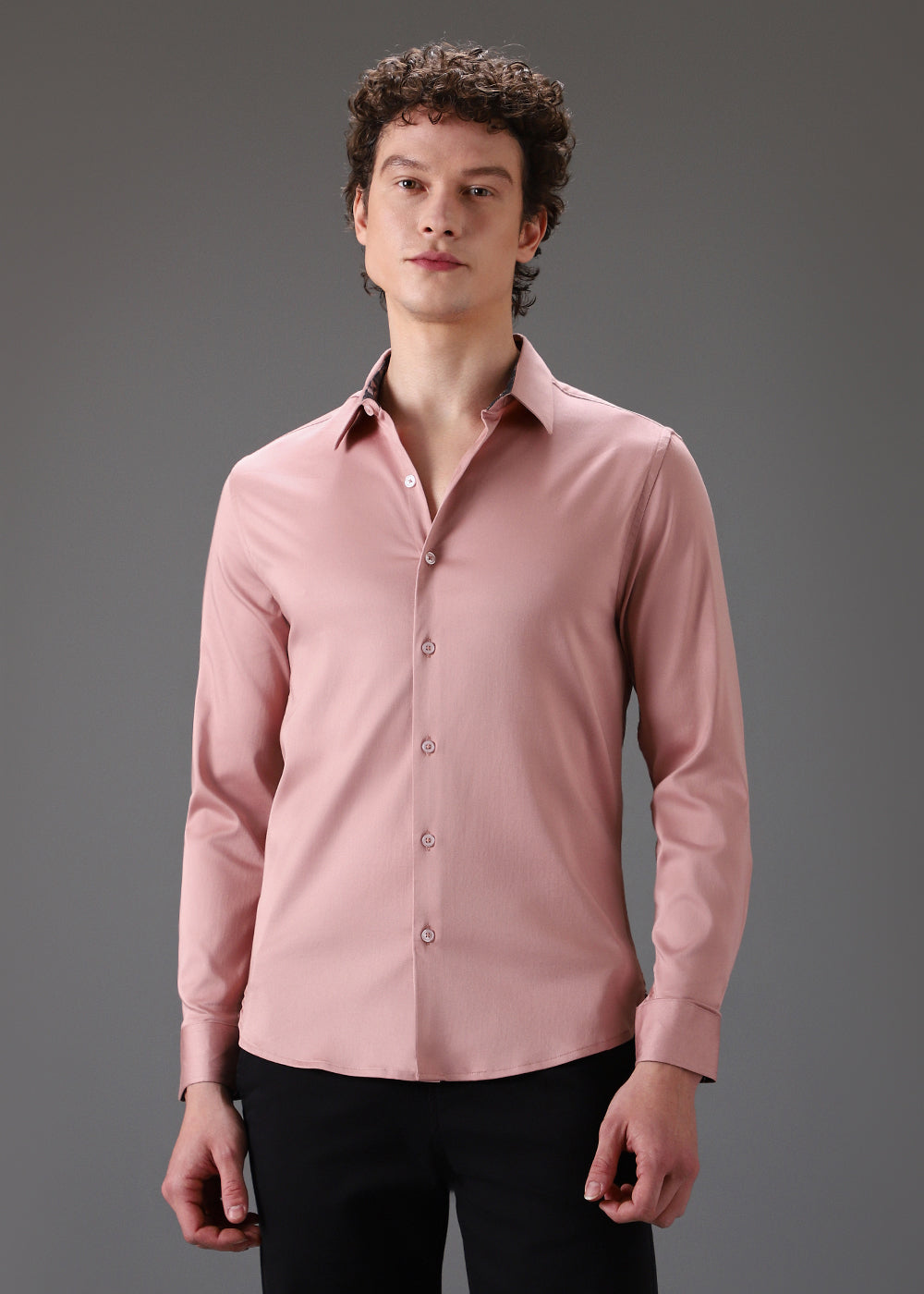 Pink Printed Cuff Shirt