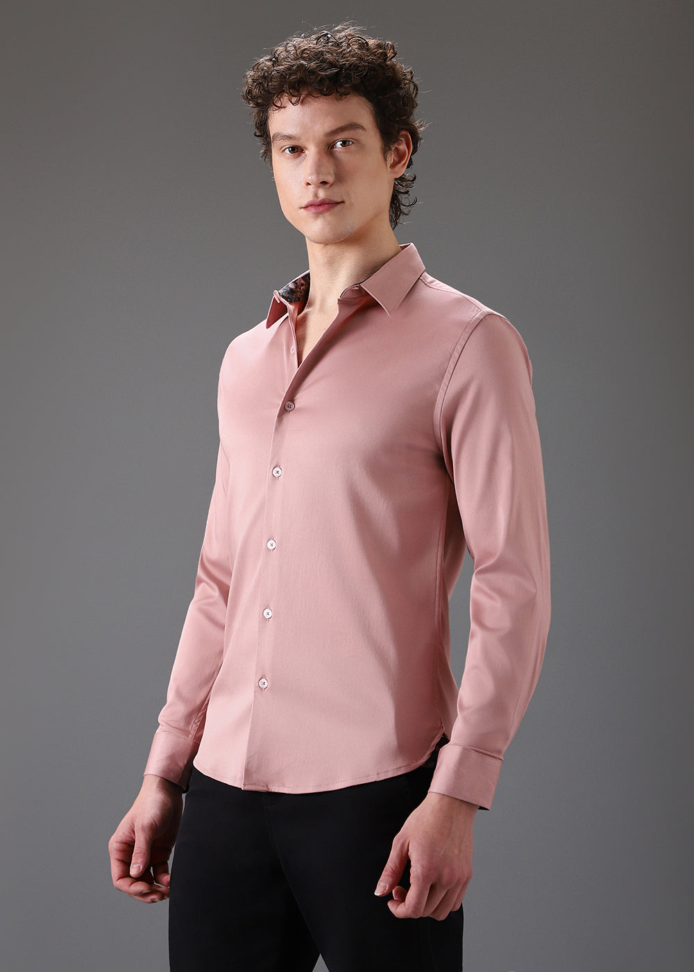 Pink Printed Cuff Shirt