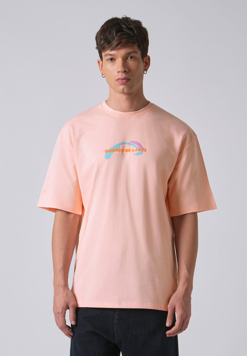 Pink Printed Oversized T-shirt