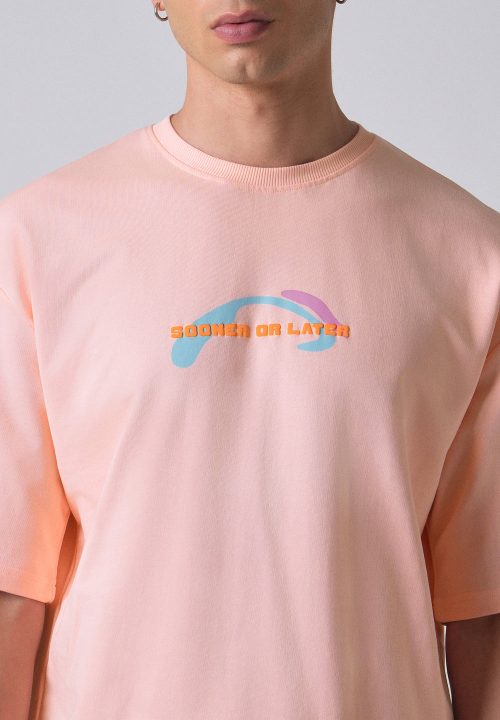 Pink Printed Oversized T-shirt