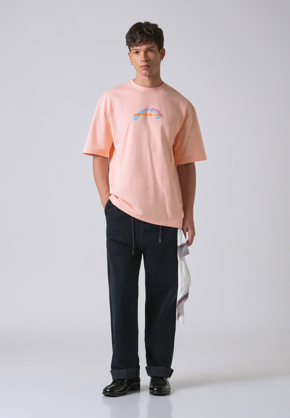 Pink Printed Oversized T-shirt