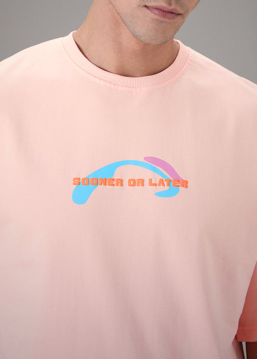 Pink Printed Oversized T-shirt