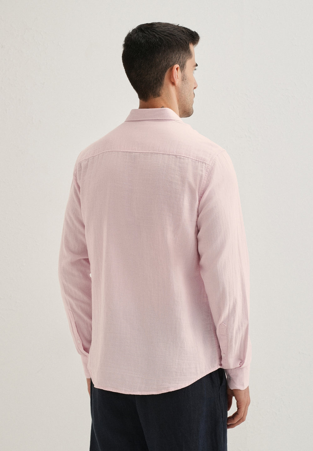 Pink Pure Cotton Stitchless Placket Shirt