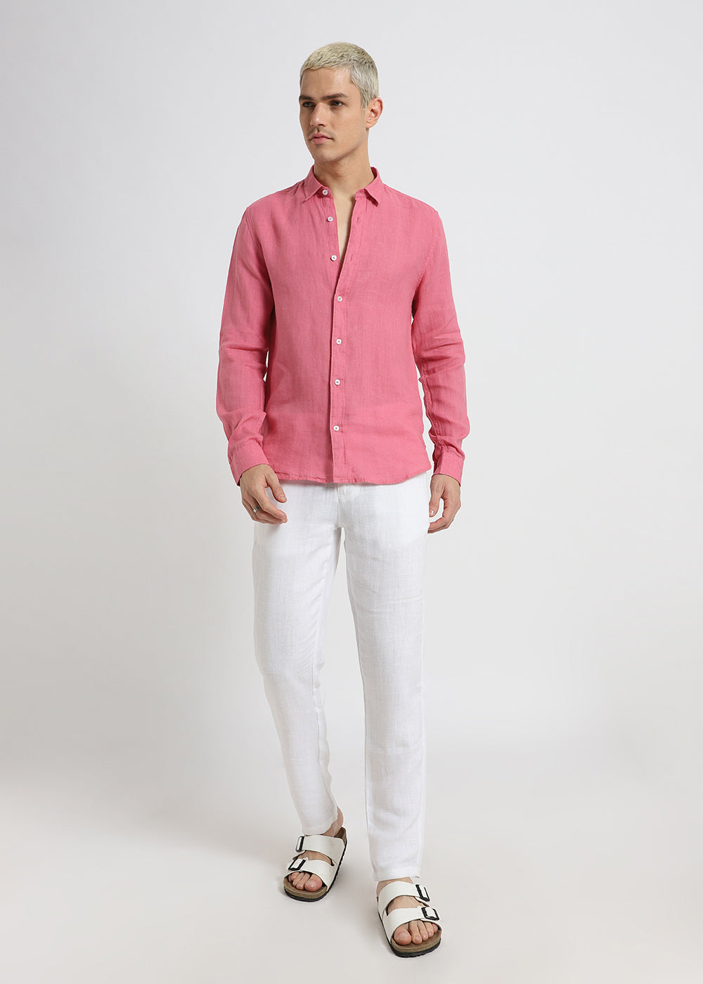 Carmine Pink Pure Irish Linen Shirt