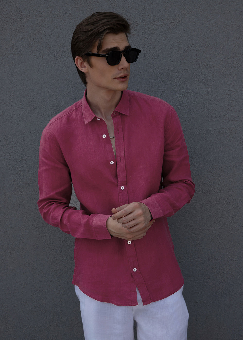 Fuchsia Pink Pure Irish Linen Shirt