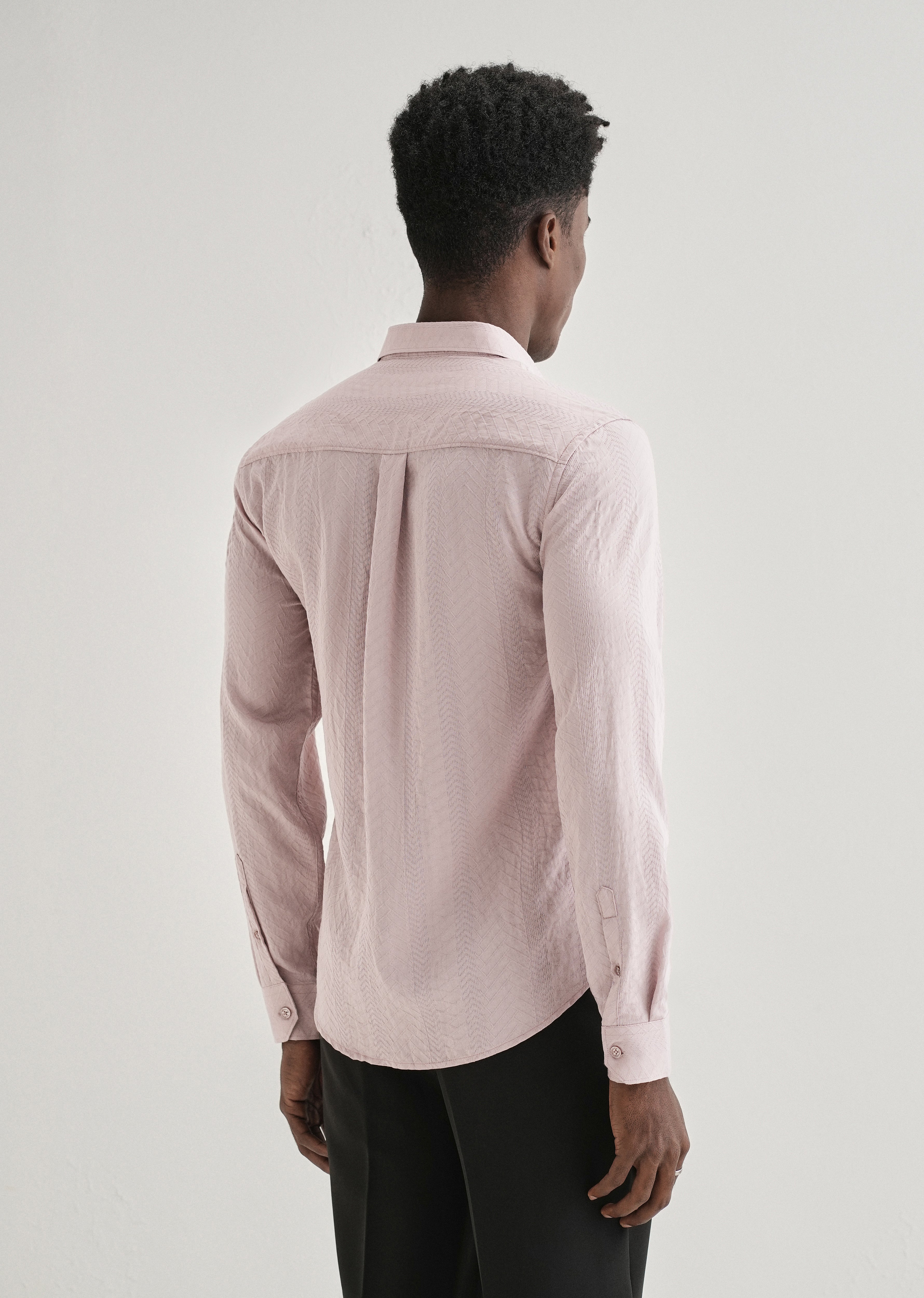 Pink Self Patterned Shirt
