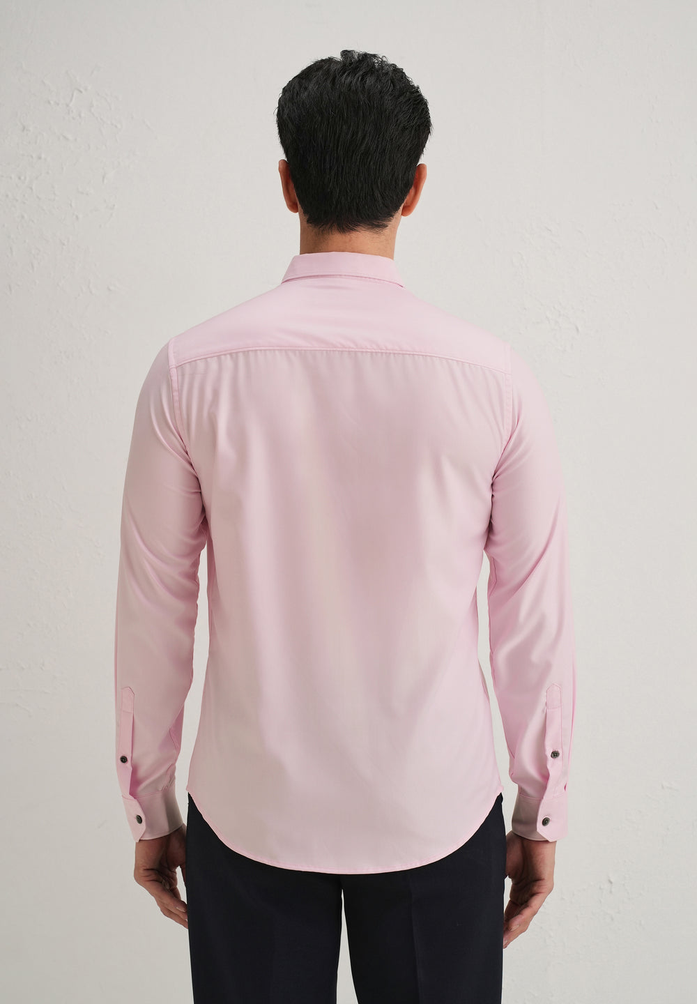 Pink Stitchless Placket Plain Shirt