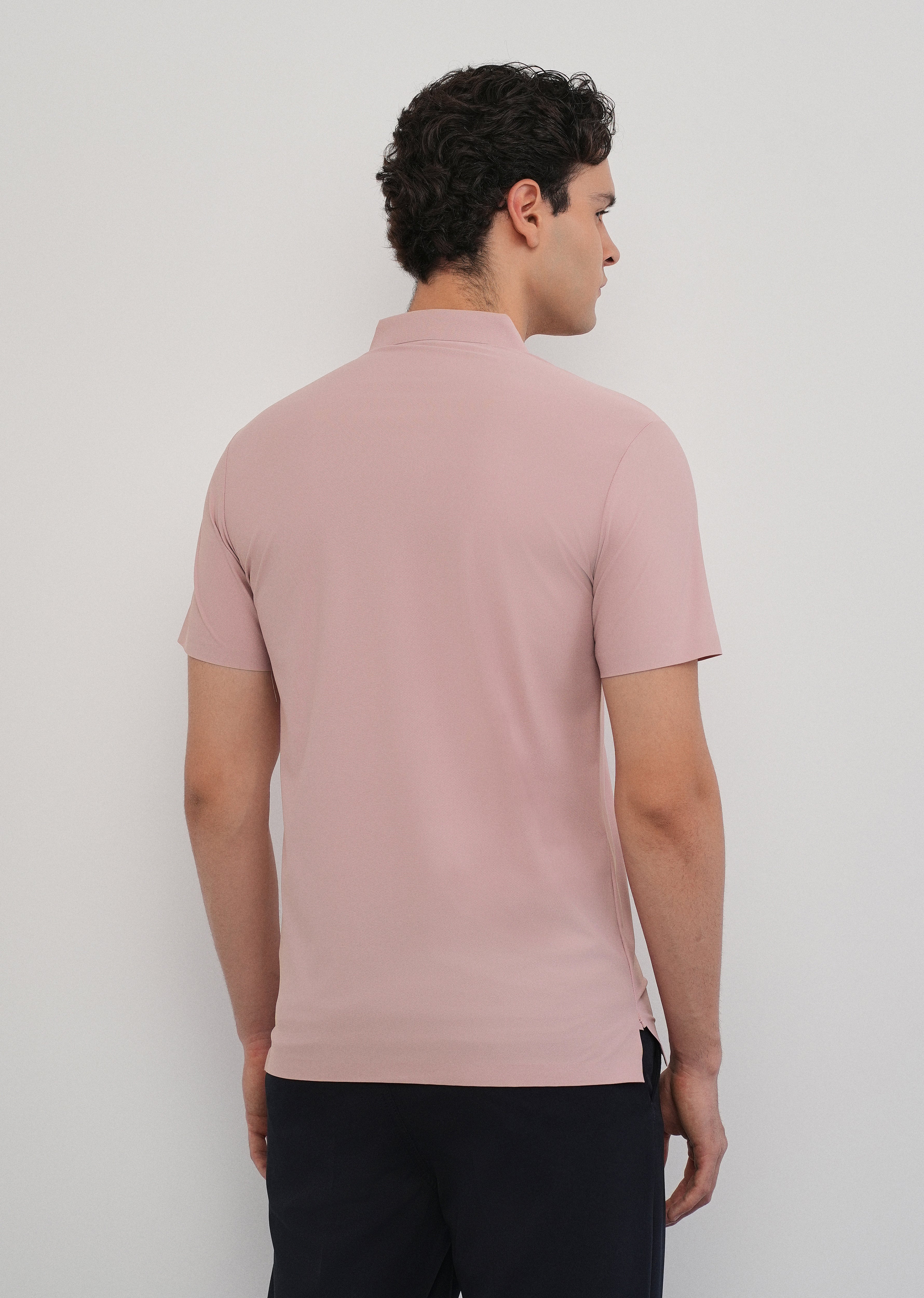 Pink Stitchless Polo Collar T-Shirt