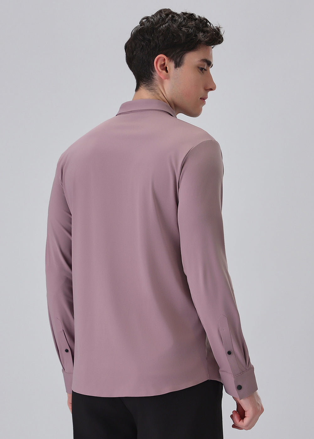 Pink Plain Stitchless Stretch Shirt