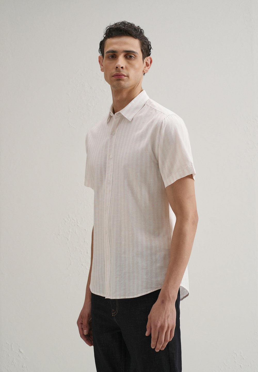 Pink Stripe Cotton Shirt