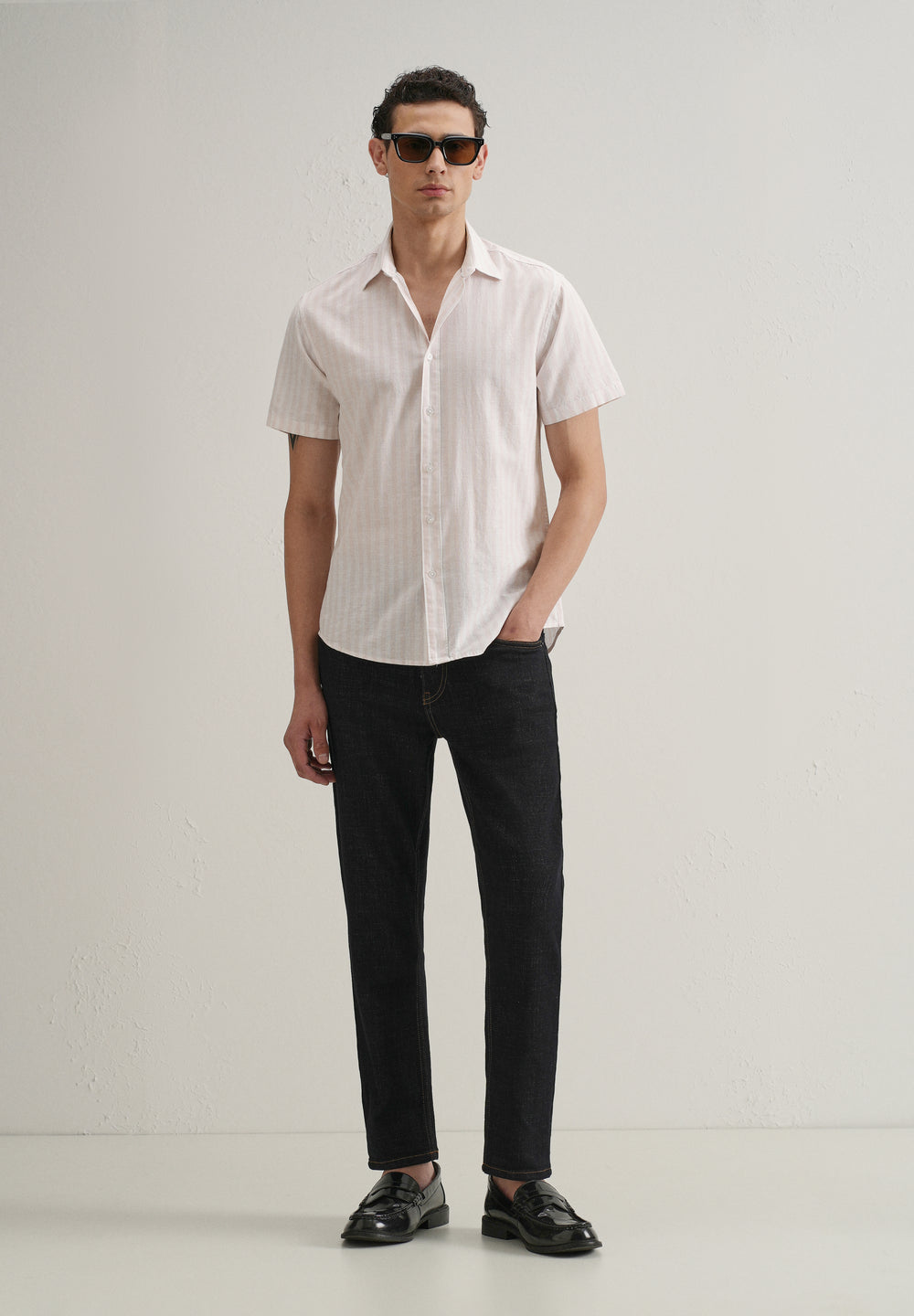 Pink Stripe Cotton Shirt