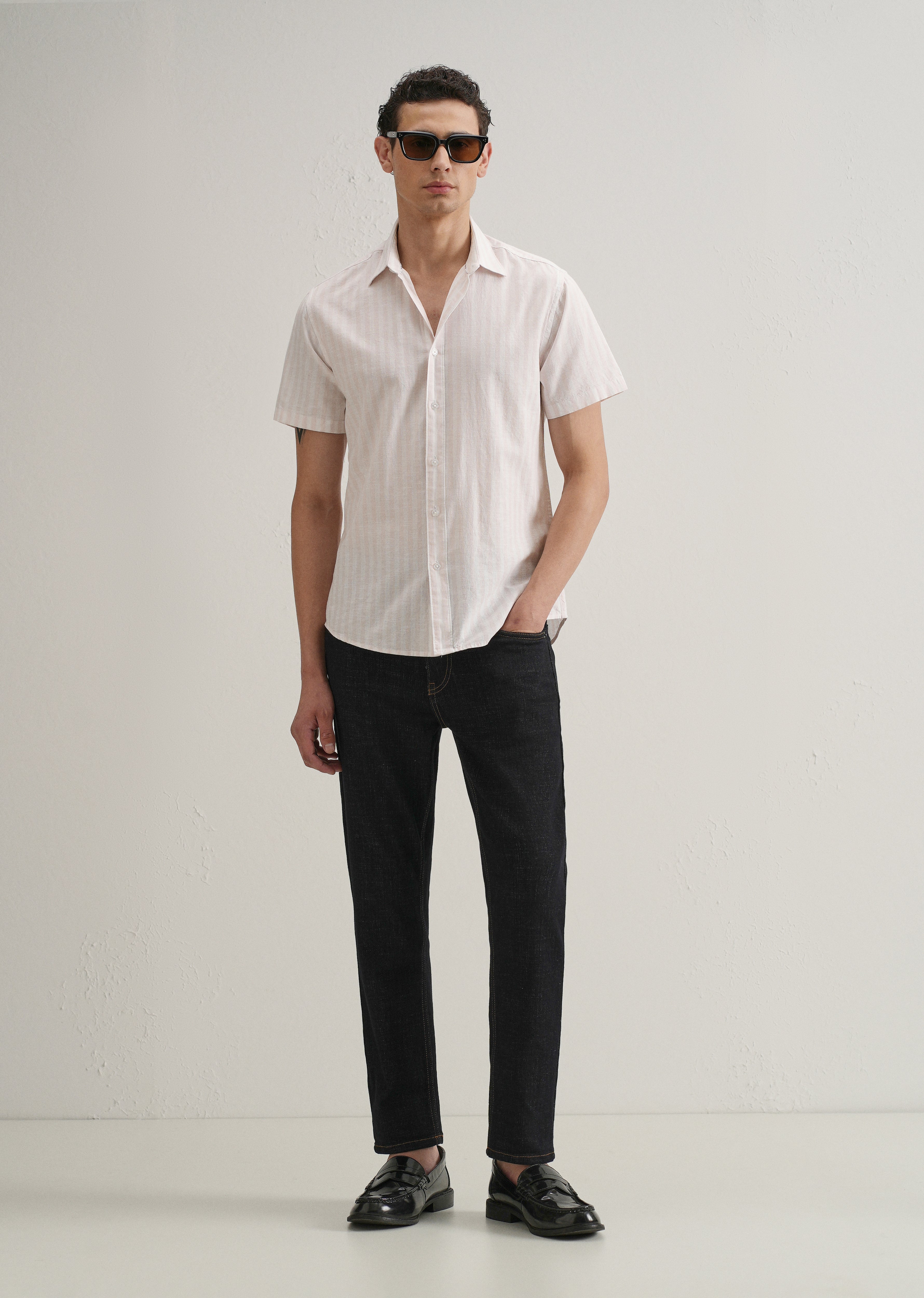 Pink Stripe Cotton Shirt