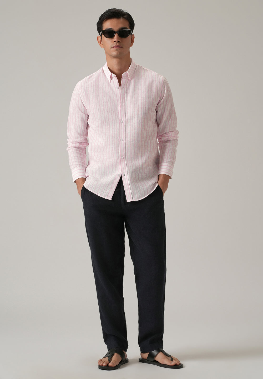 Pink Stripe Linen Shirt