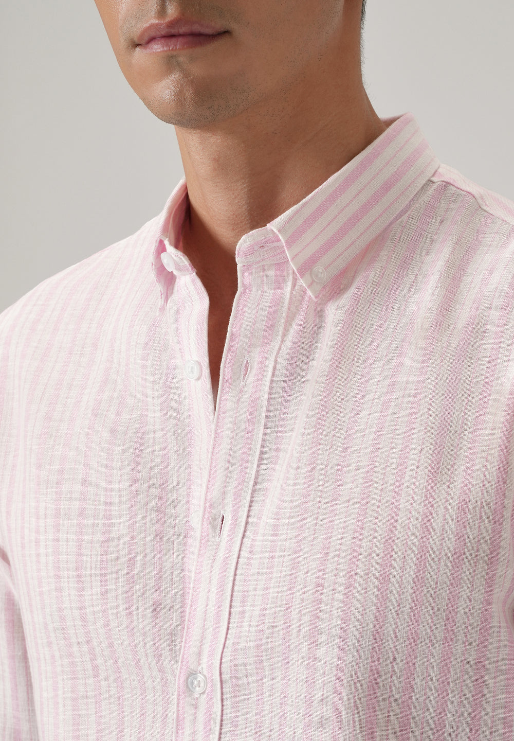 Pink Stripe Linen Shirt