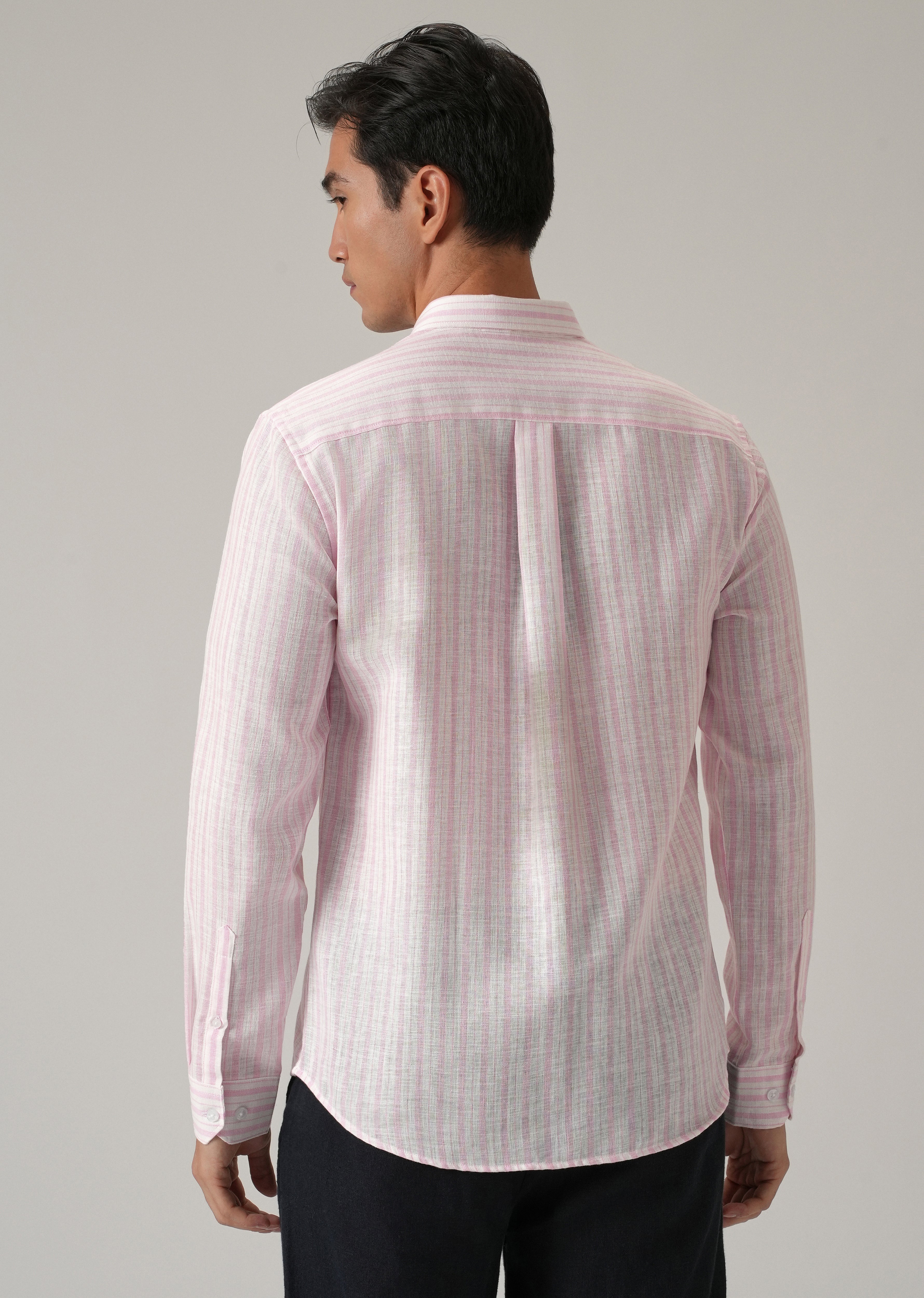 Pink Stripe Linen Shirt