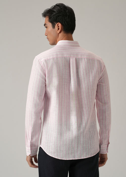 Pink Stripe Linen Shirt