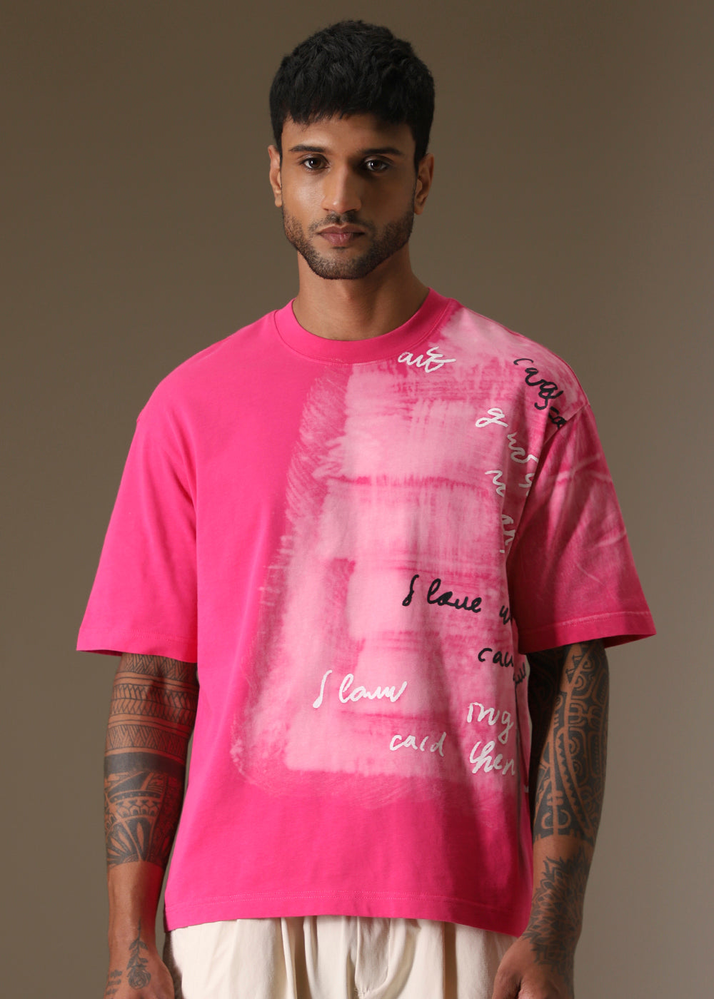 Pink Typograph Oversized T-shirt