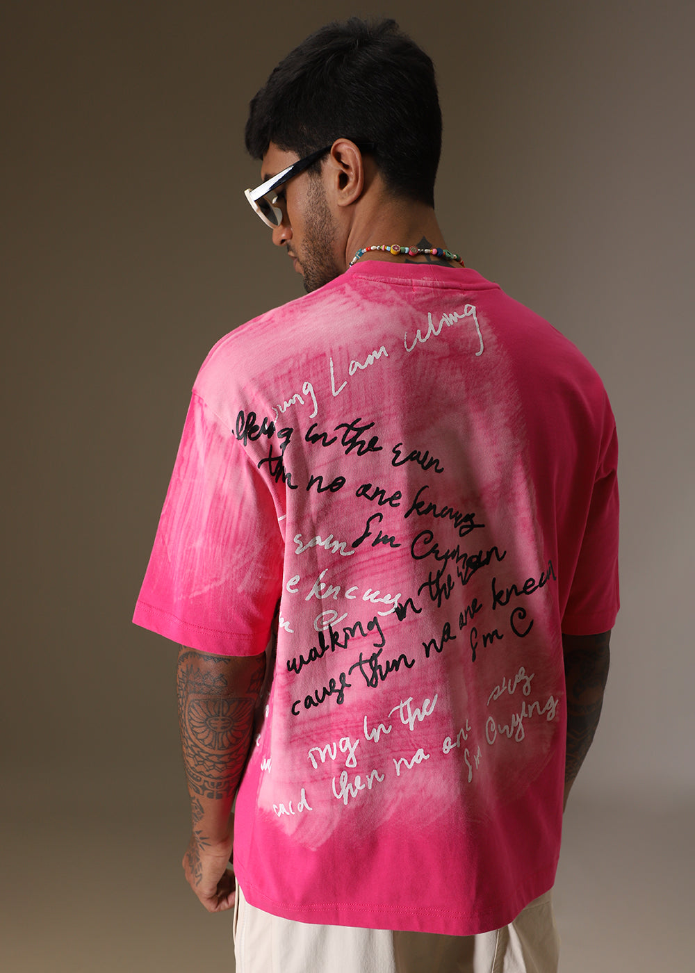 Pink Typograph Oversized T-shirt