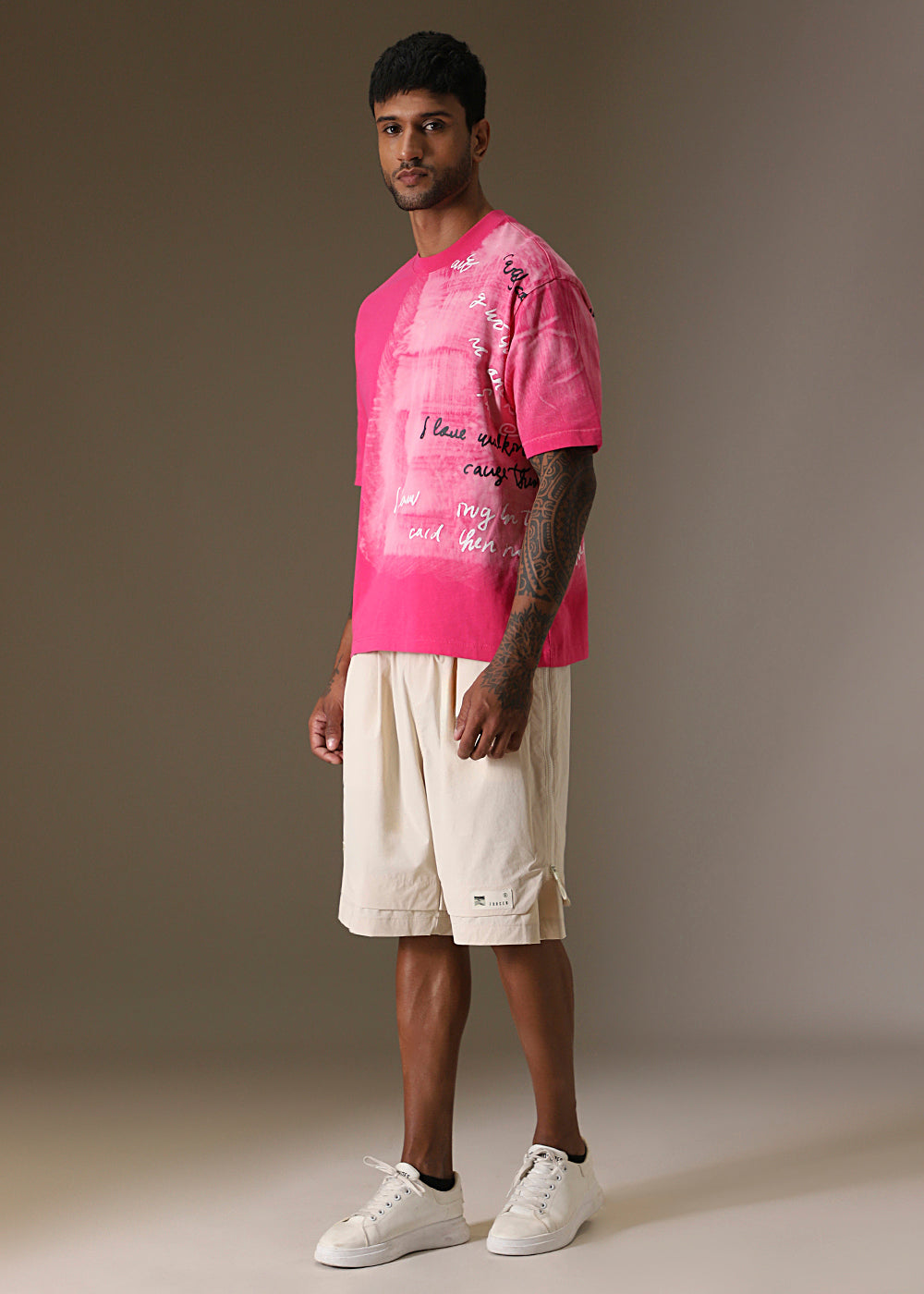 Pink Typograph Oversized T-shirt