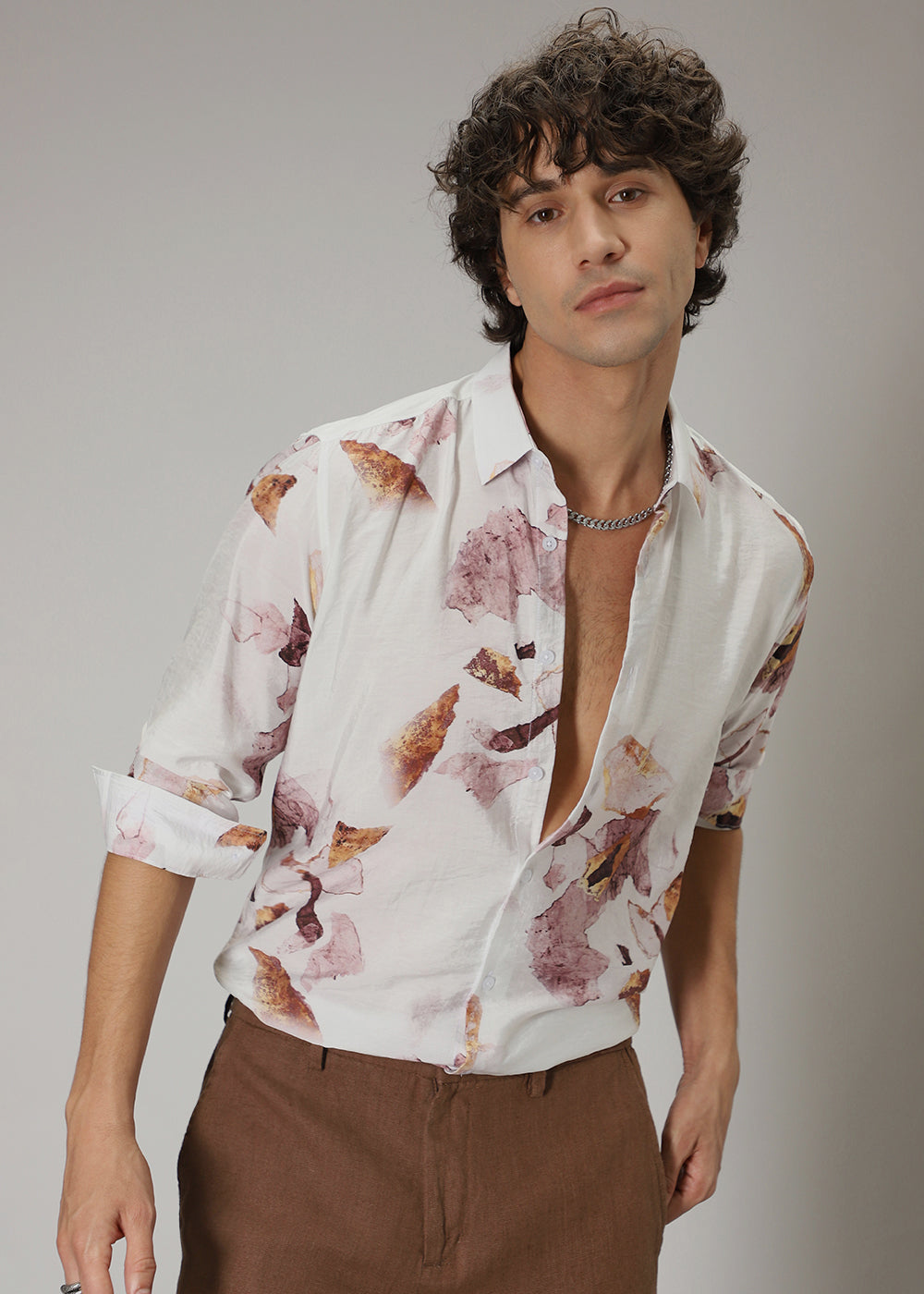 Pink Wash Floral Print Shirt