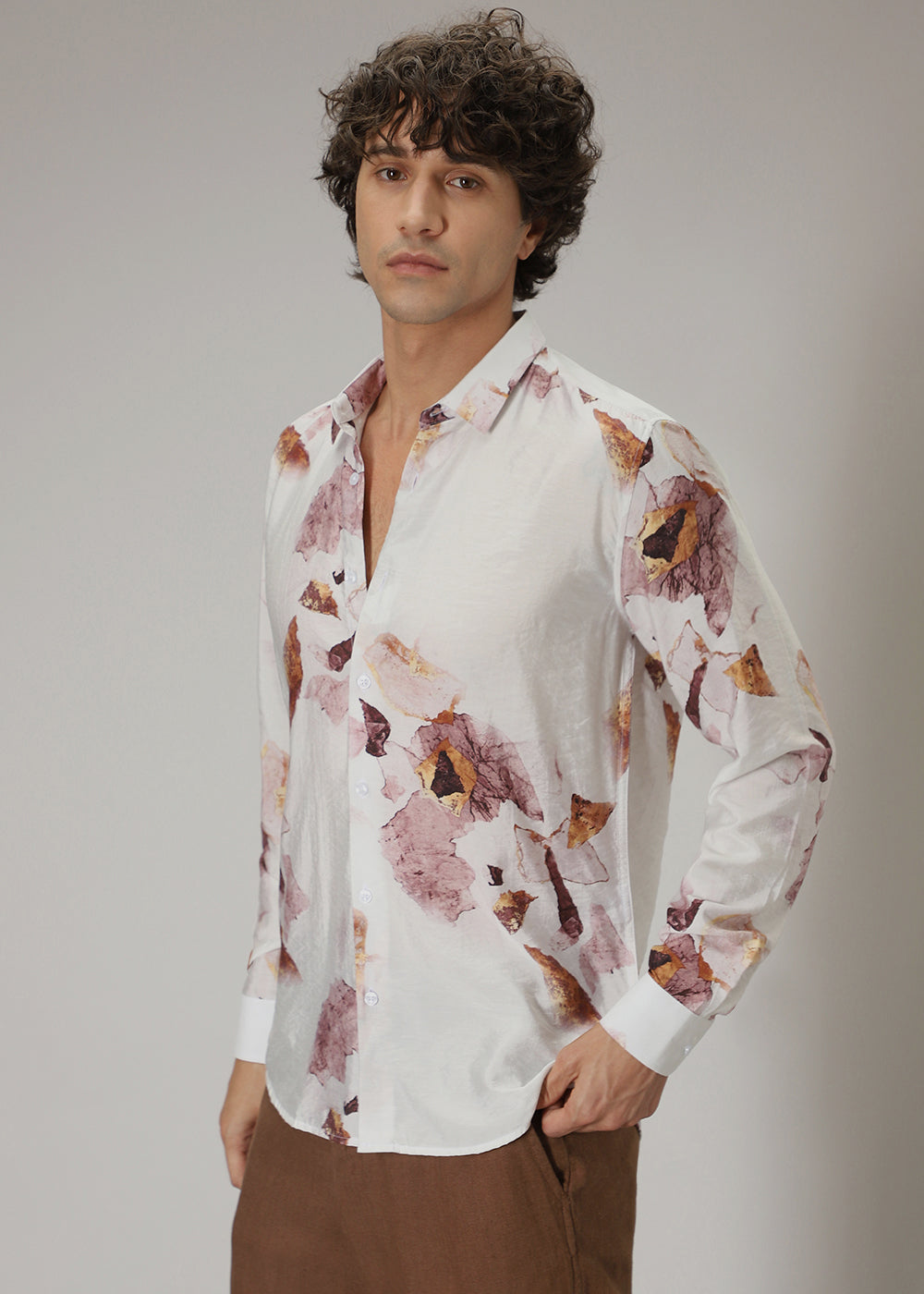 Pink Wash Floral Print Shirt