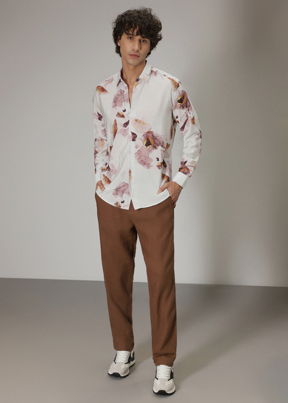 Pink Wash Floral Print Shirt