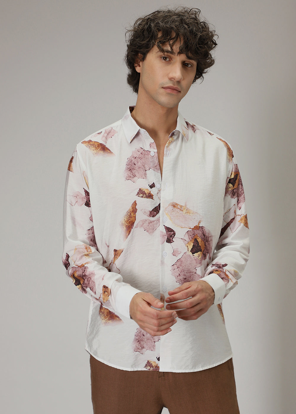 Pink Wash Floral Print Shirt