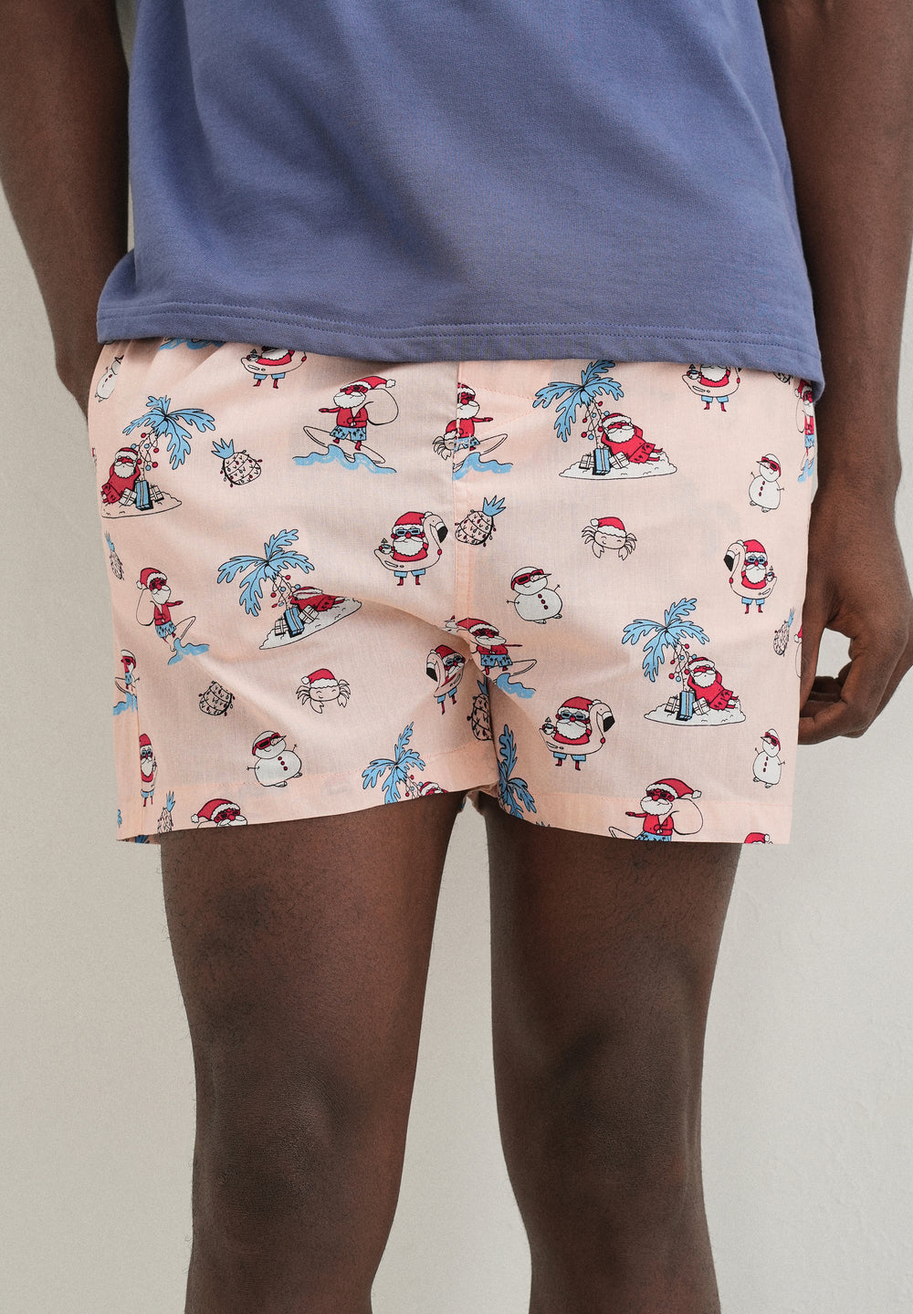 Pink Xmas Printed Boxer