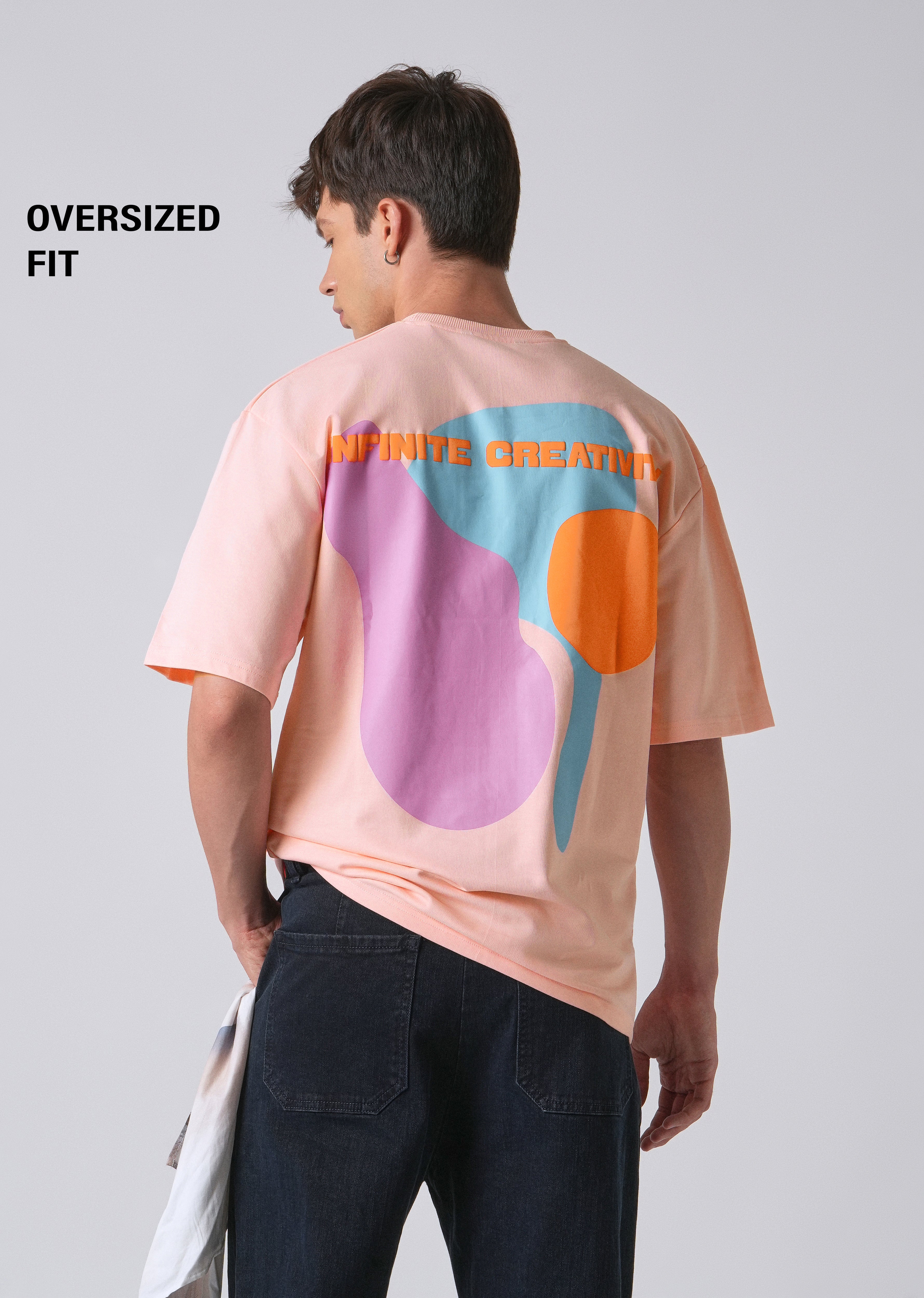 Pink Printed Oversized T-shirt