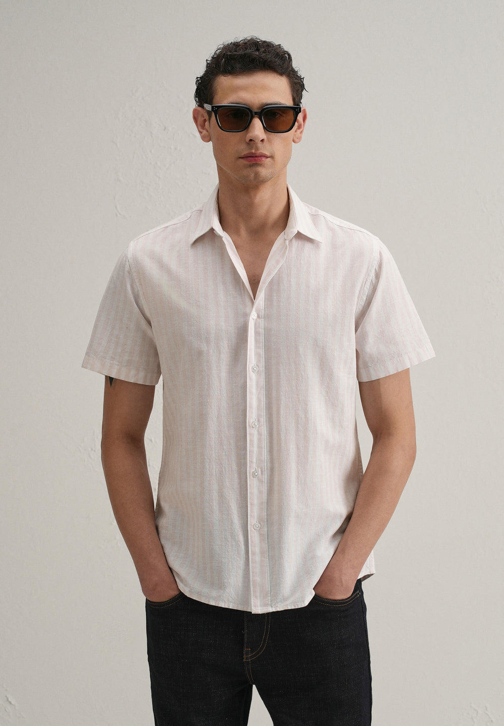 Pink Stripe Cotton Shirt