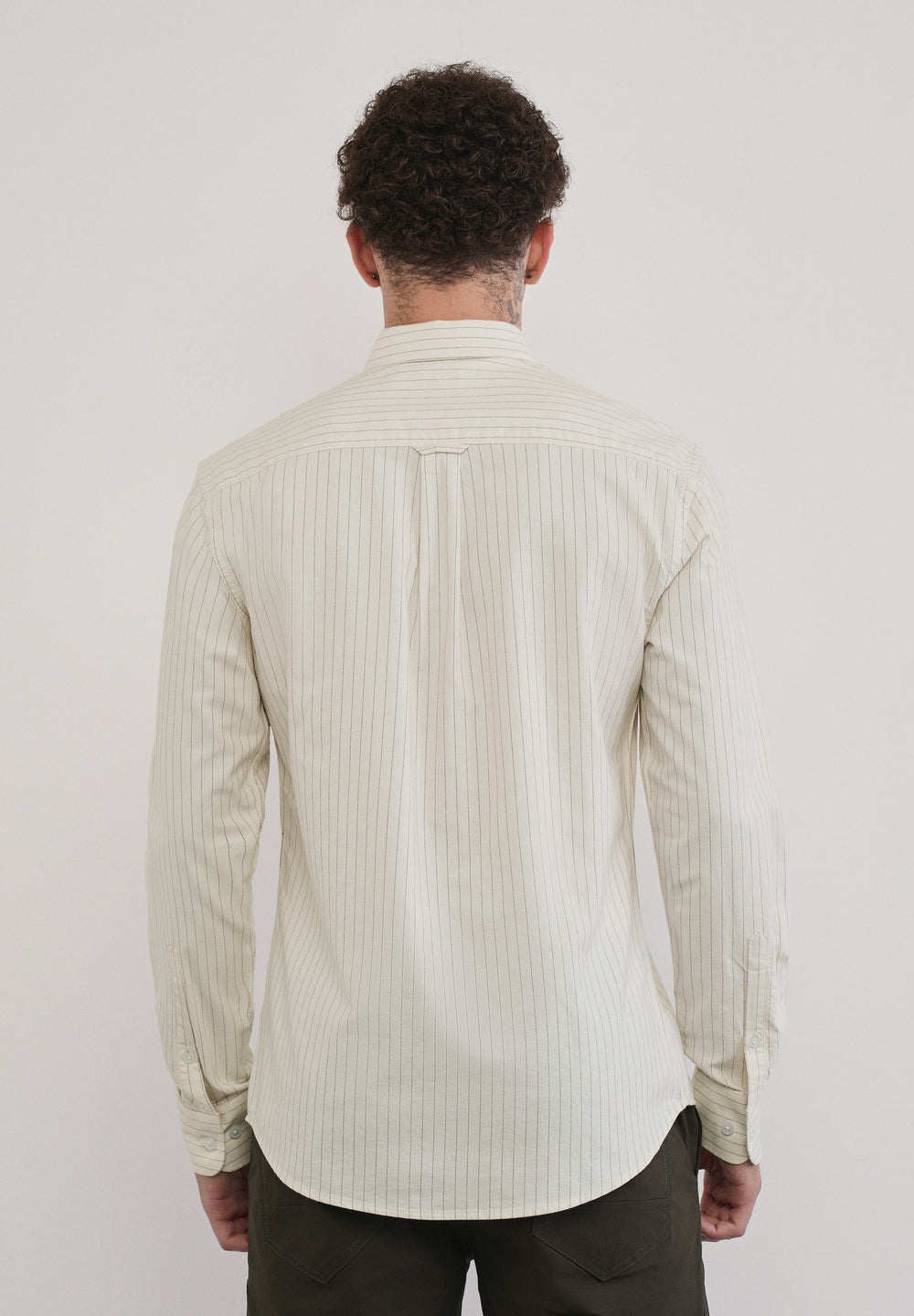Pinstriped Off-White Cotton Shirt