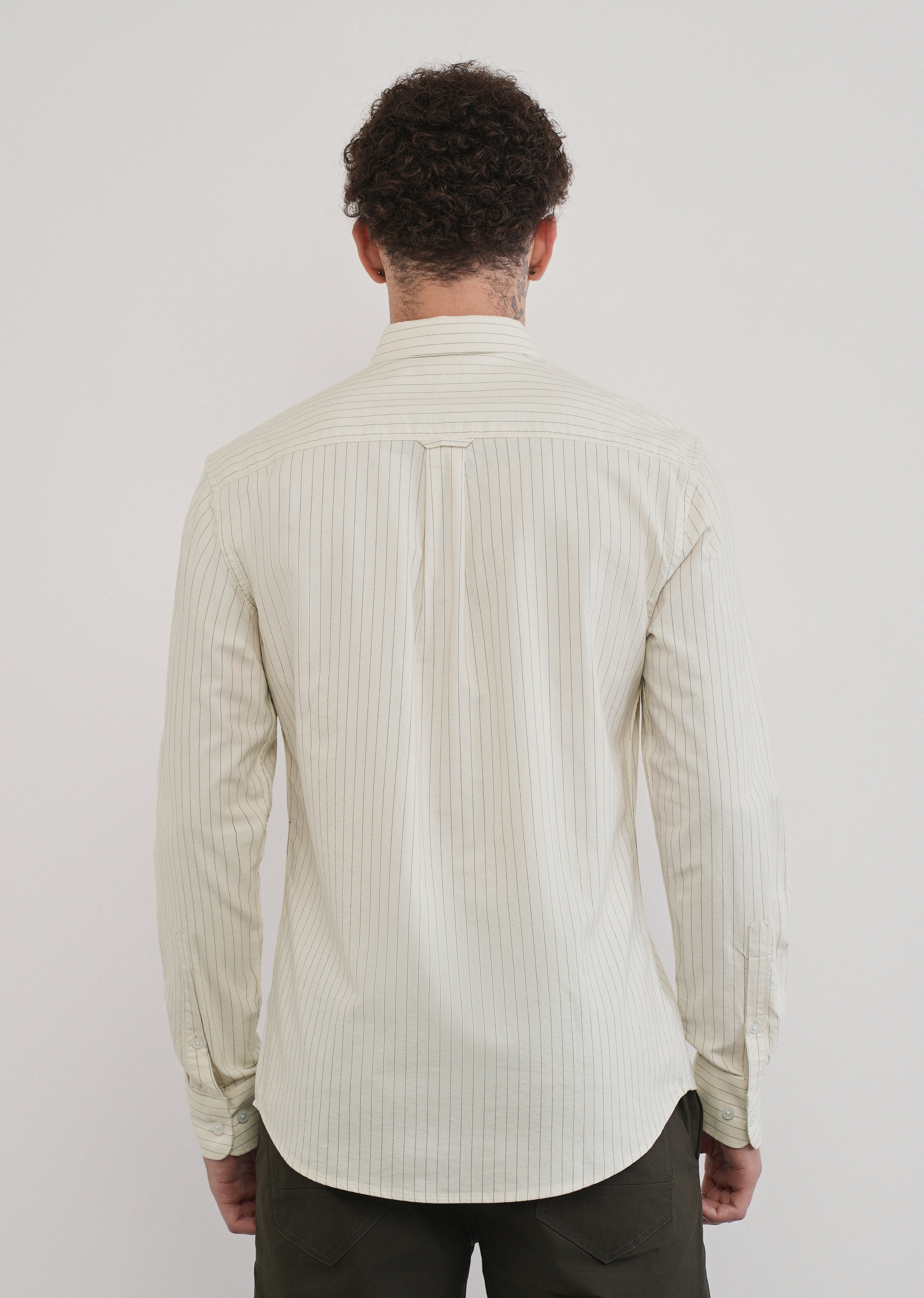 Pinstriped Off-White Cotton Shirt