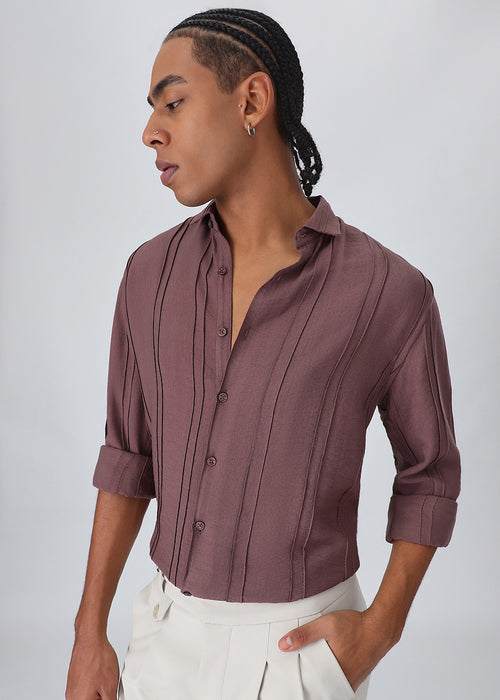 Pintucked Mauve Pink Shirt