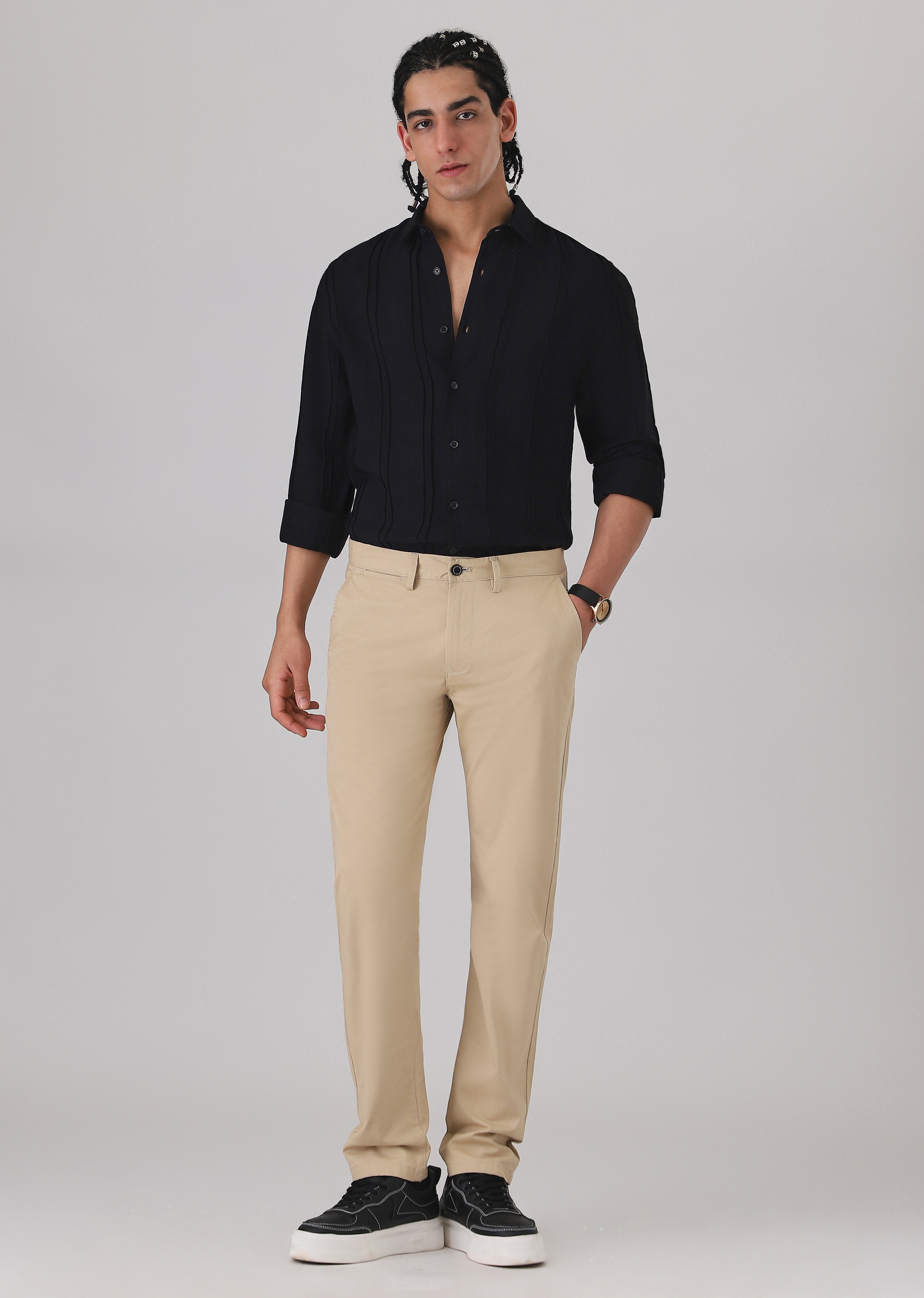 Pintucked Black shirt