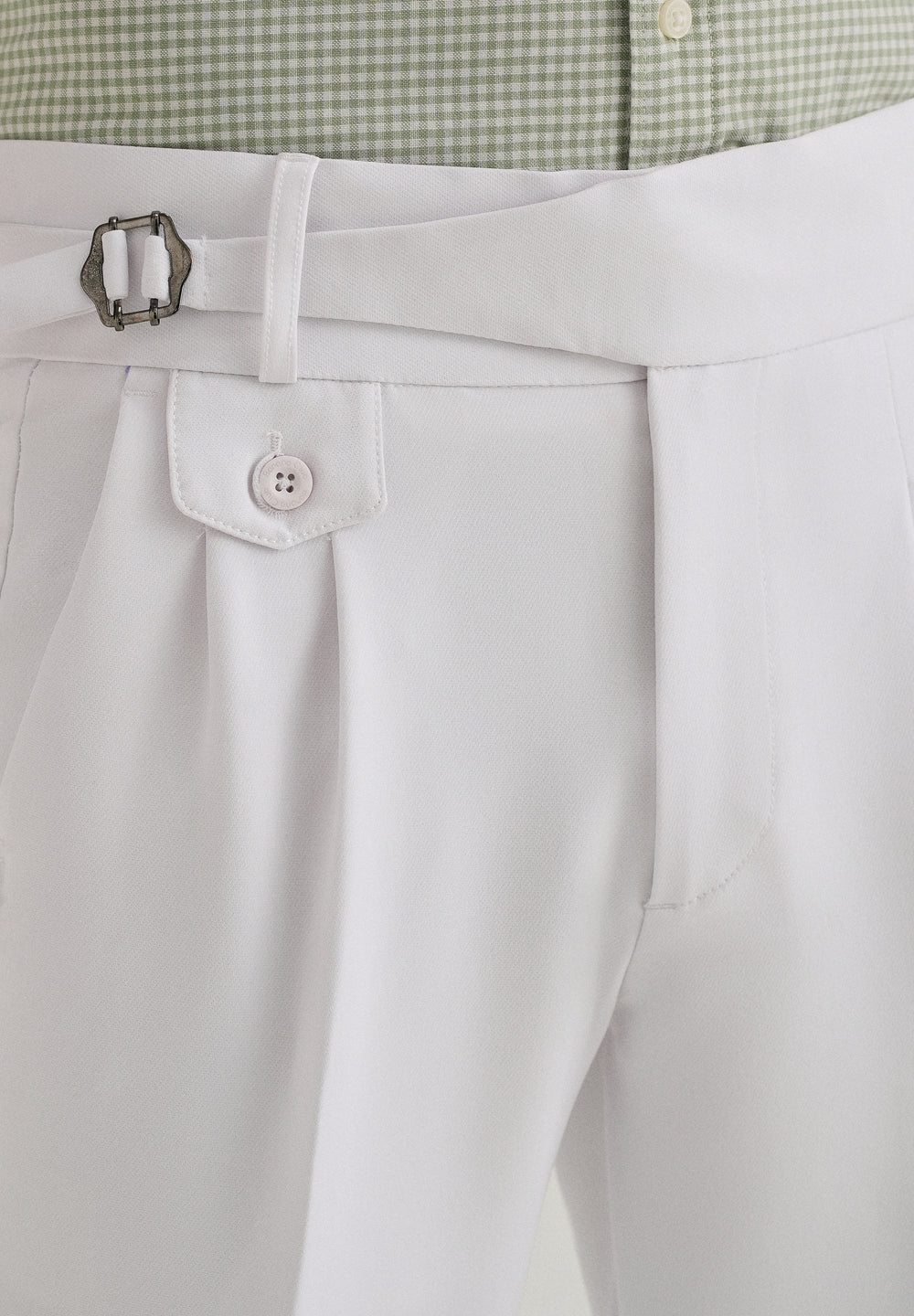White Pleated Gurkha Pant