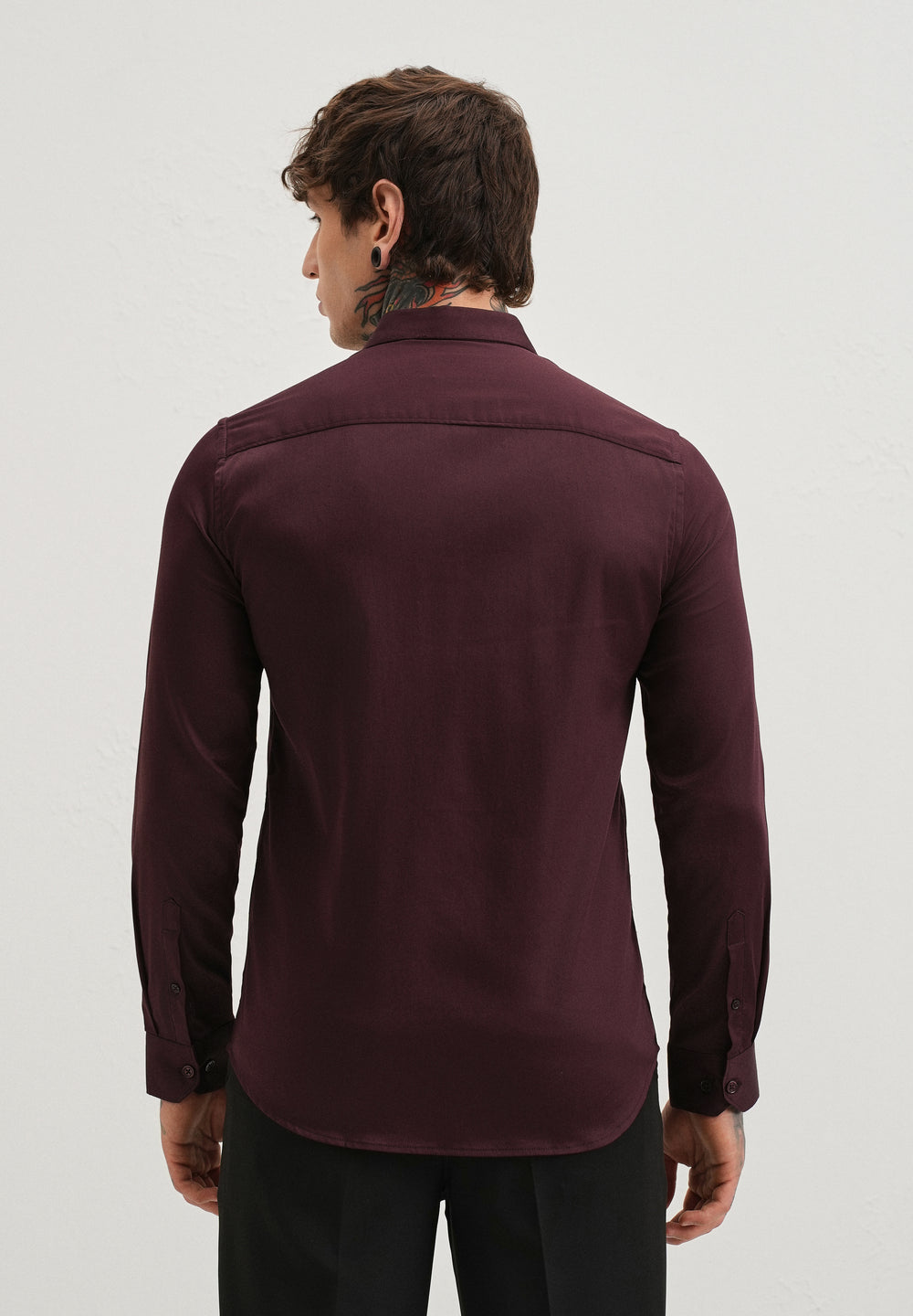 Plum Plain Satin Shirt