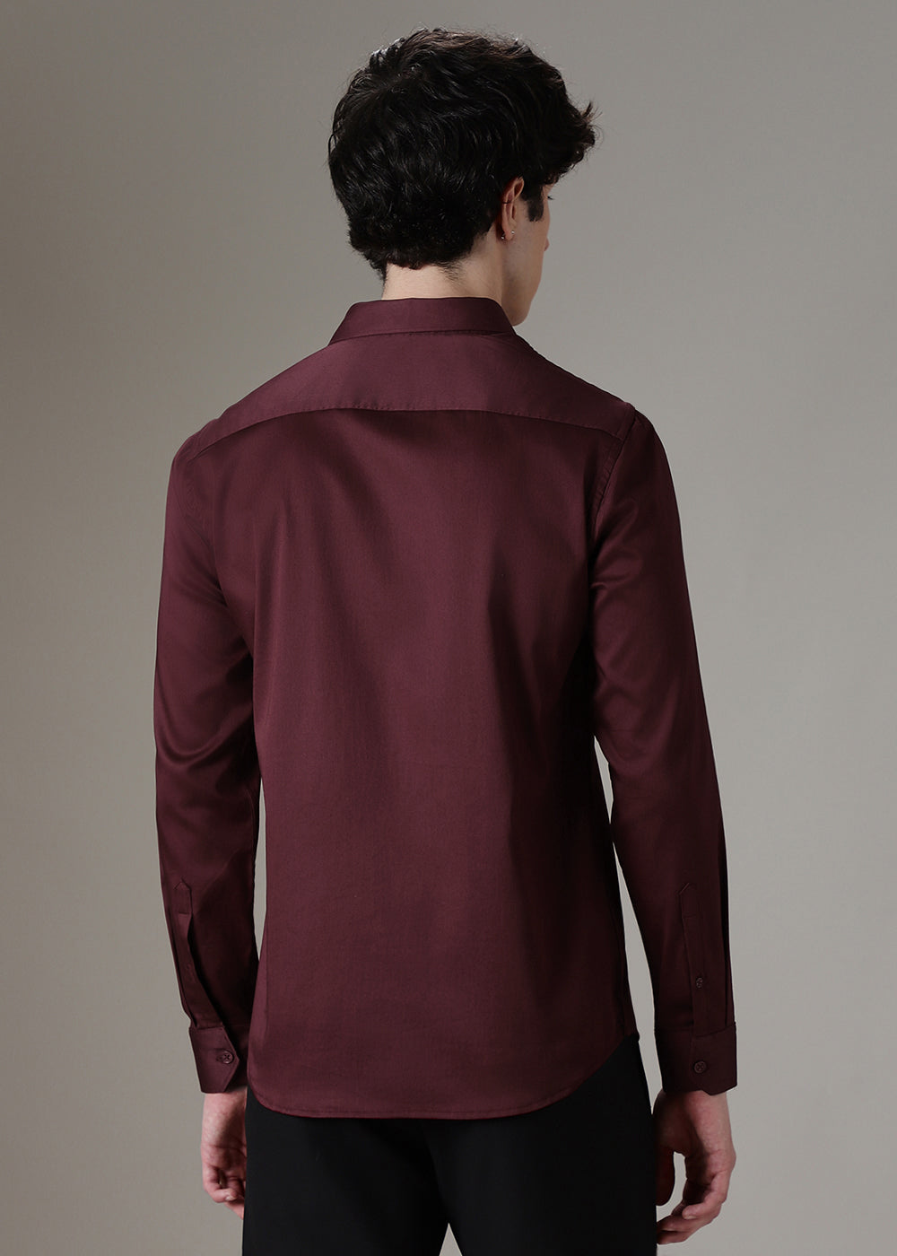 Plum Satin Shirt