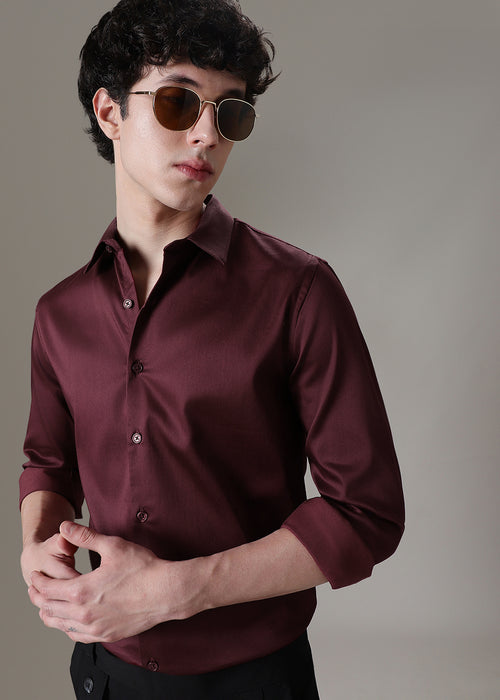 Plum Satin Shirt