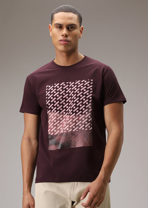 Plum Printed T-Shirt