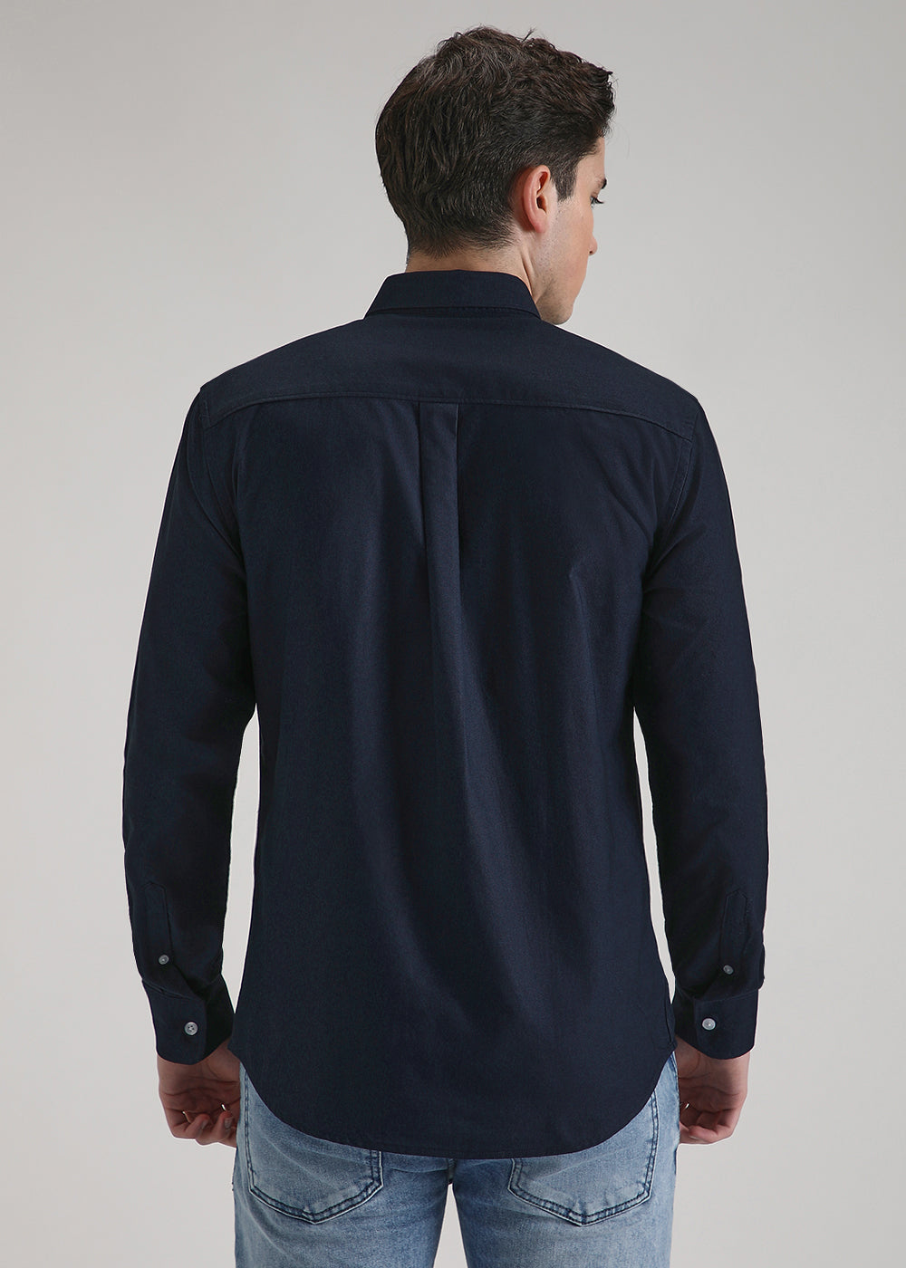 Prussian Blue Cotton Oxford Shirt