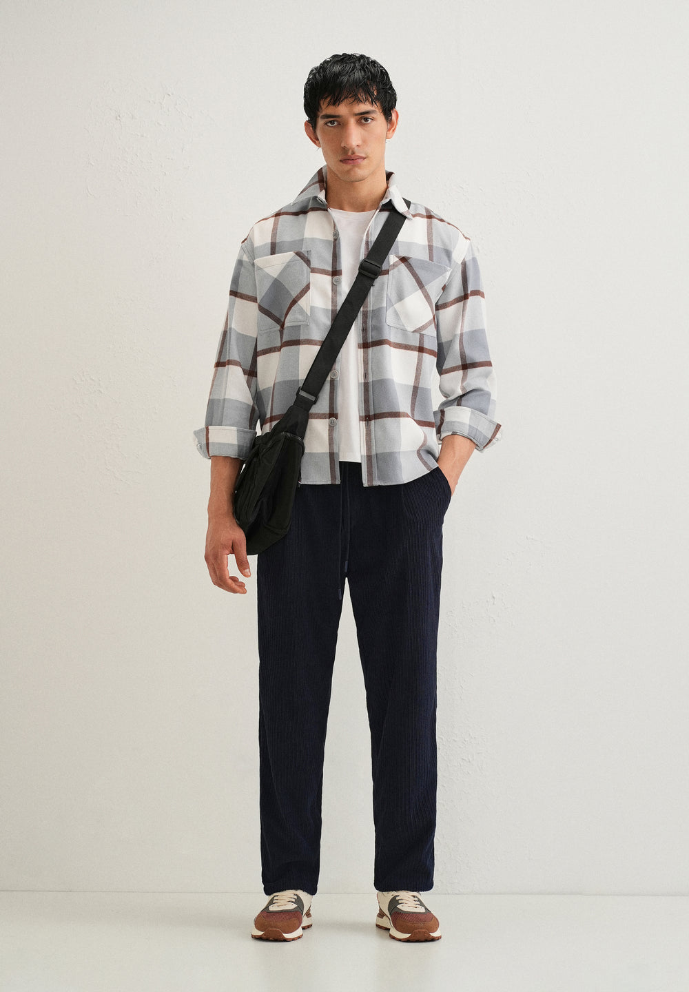 Prussian Blue Drawstring Corduroy Pant