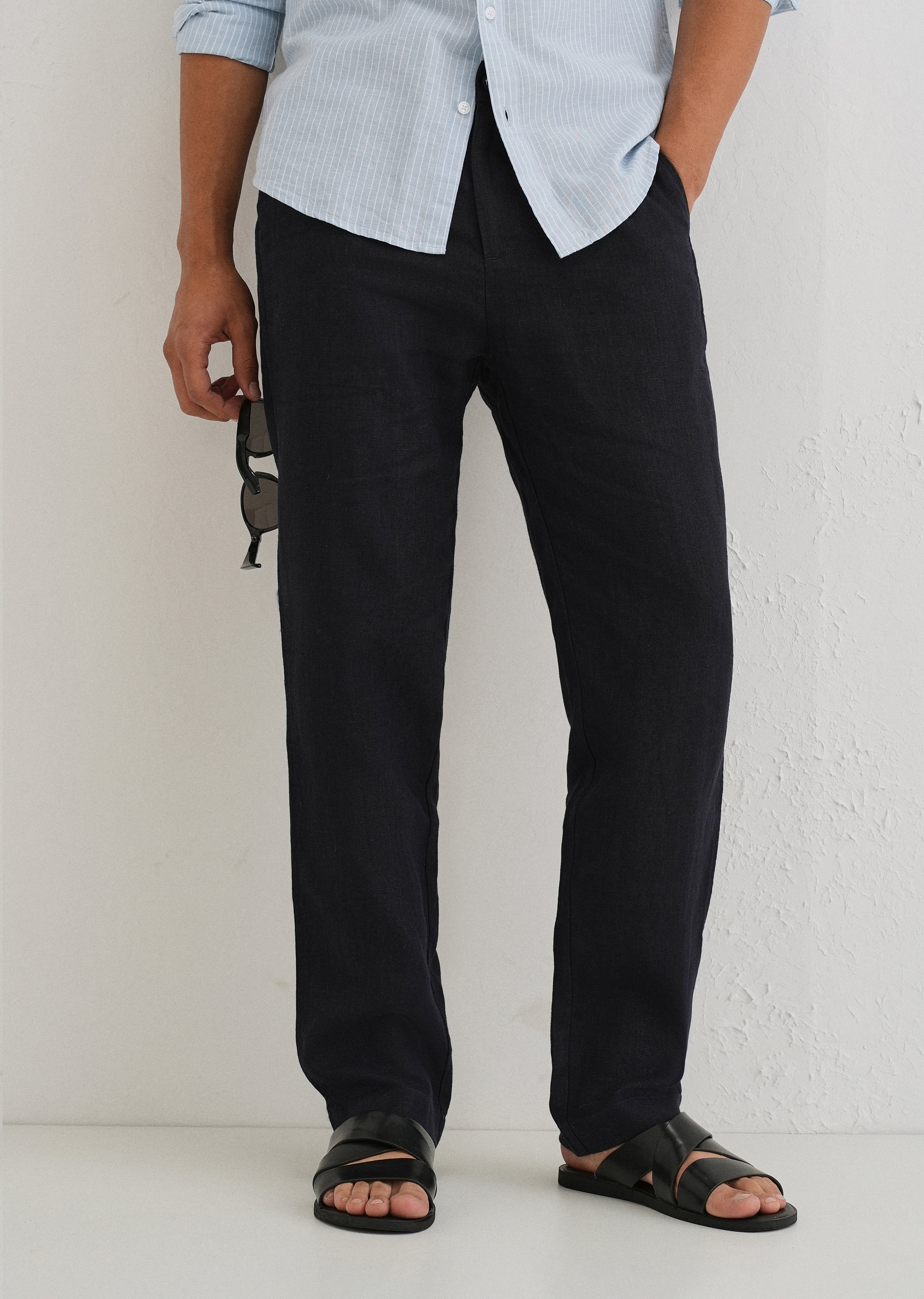 Prussian Blue Linen pant