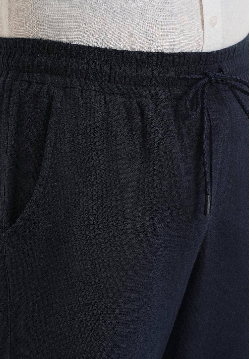 Prussian Blue Textured Pants