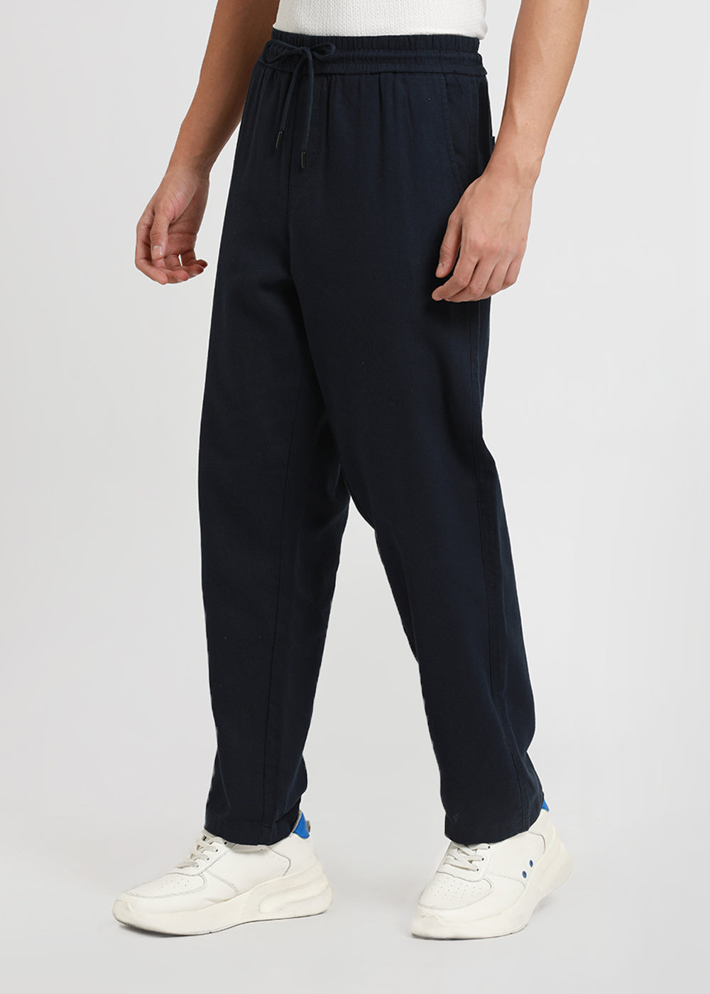 Prussian Blue Textured Pants