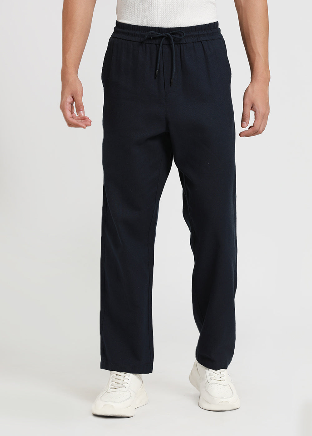 Prussian Blue Textured Pants