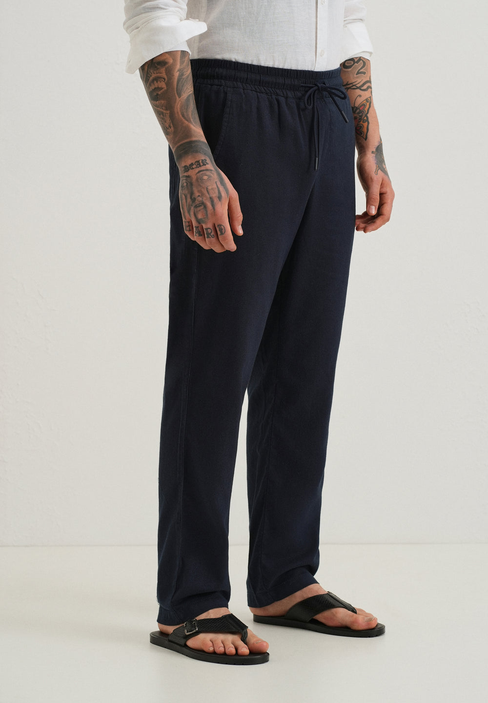 Prussian Blue Textured Pants