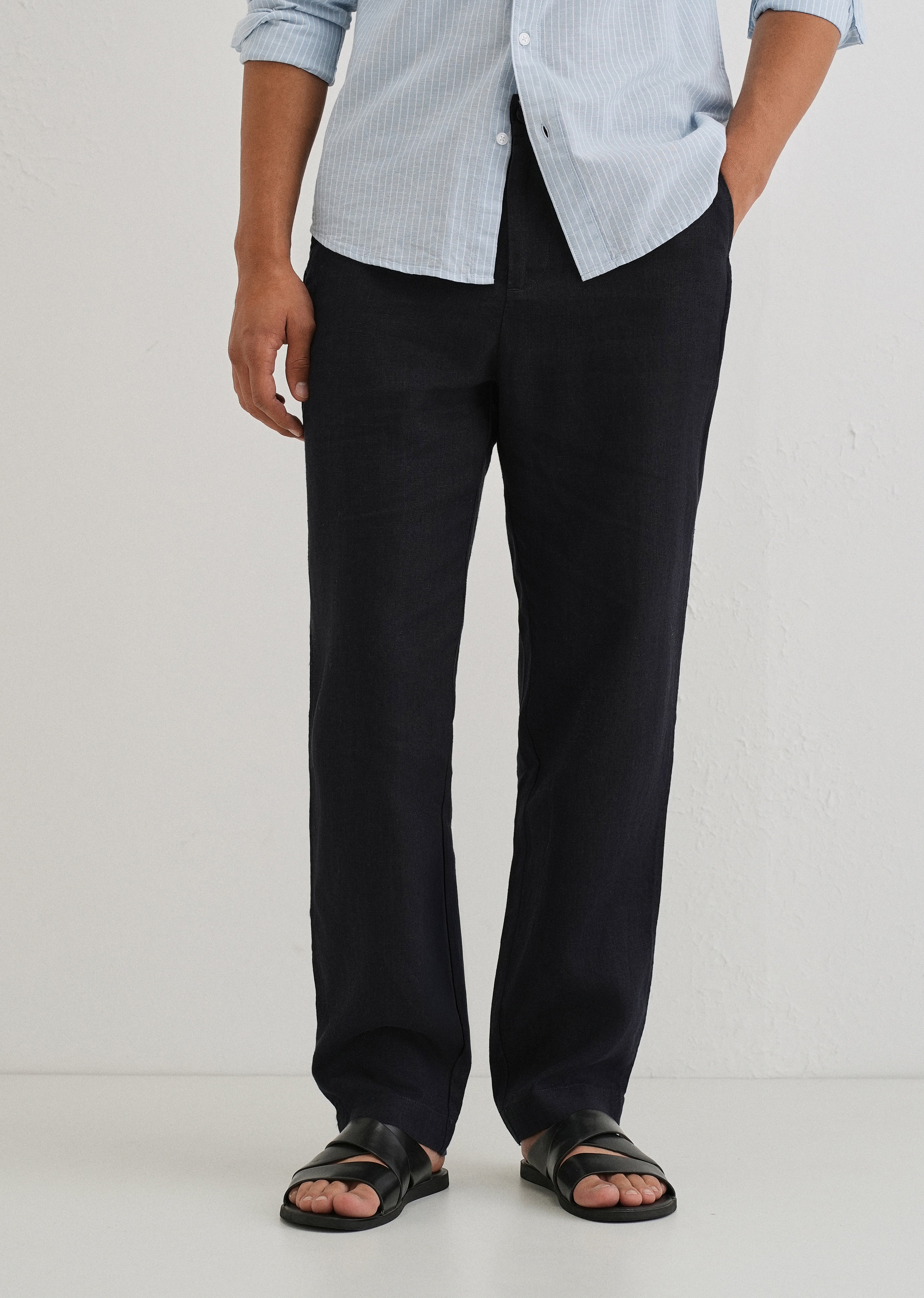 Prussian Blue Linen pant